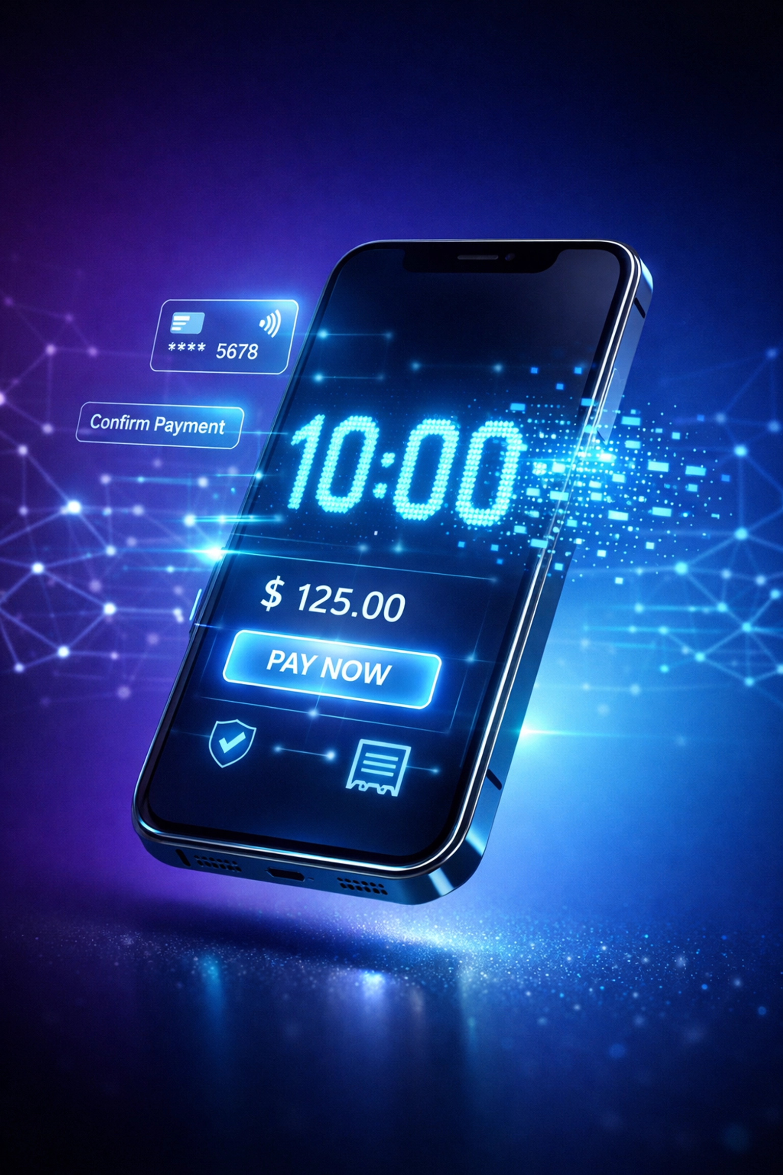 Fast crypto POS system setup on smartphone with holographic payment interface in under 10 minutes