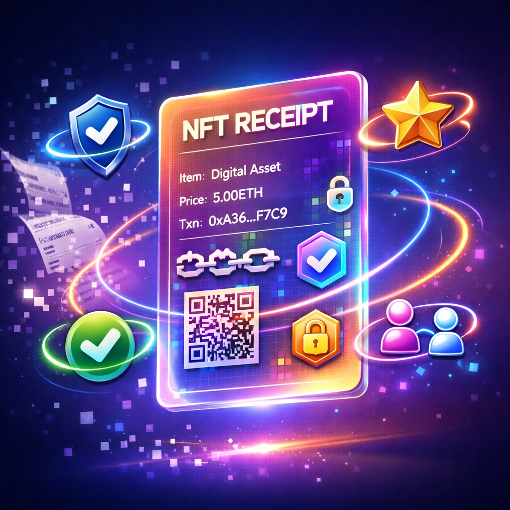 NFT receipt with blockchain verification for warranties and customer loyalty programs