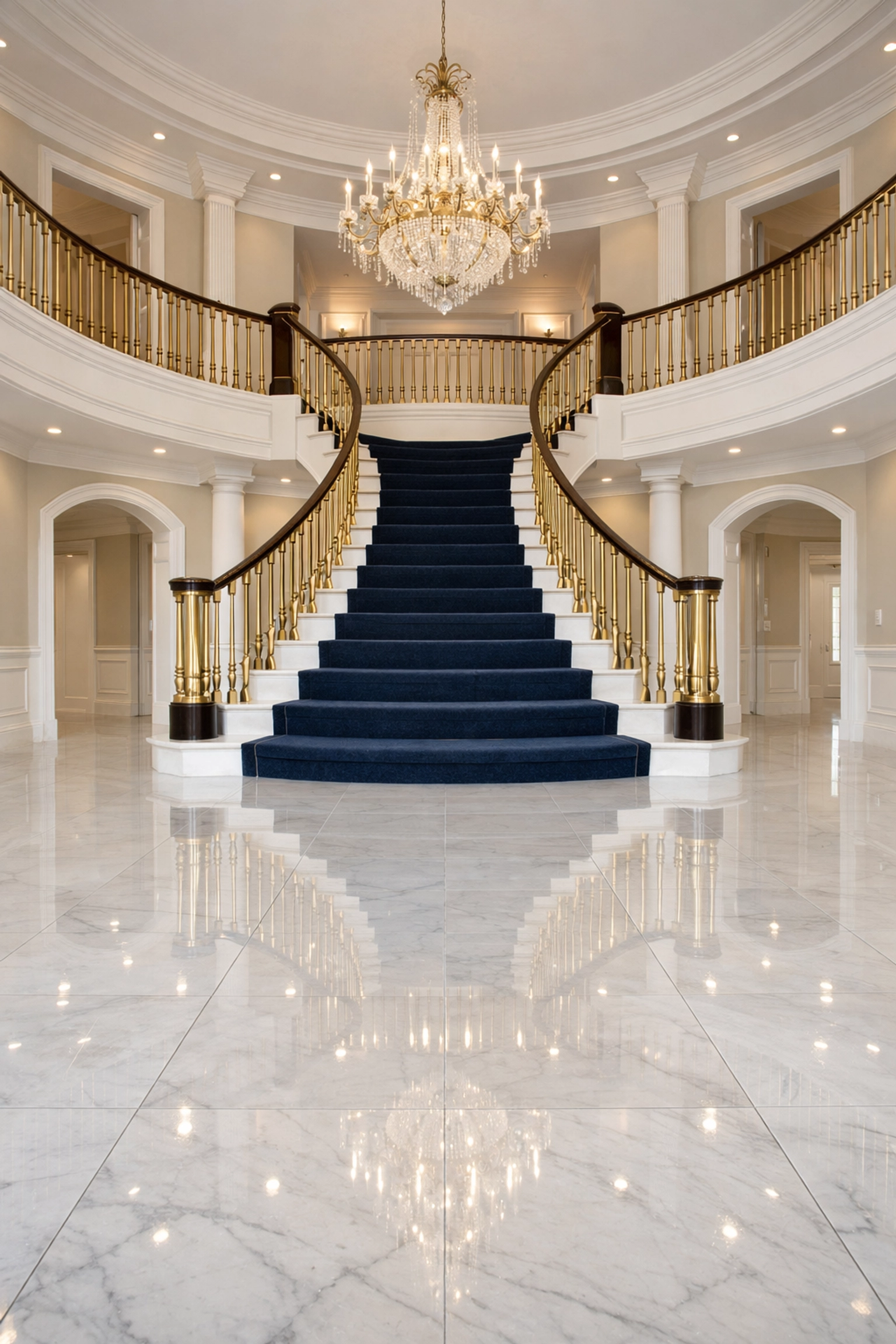 Surgically clean foyer of a Dover luxury home after a professional move-in residential cleaning Massachusetts.