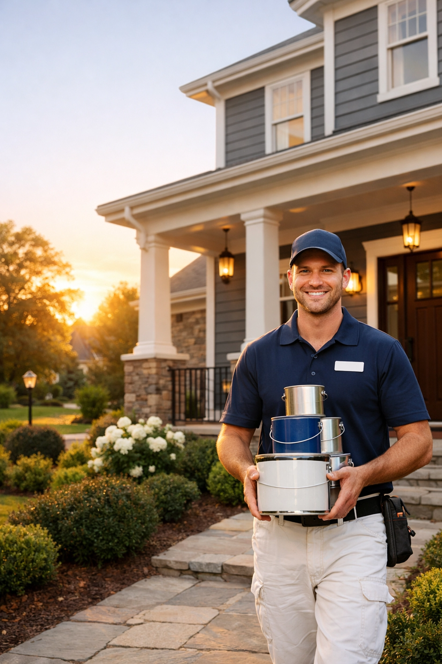 New Image Roofs & Painting technician providing convenient paint disposal services for an Acworth home.