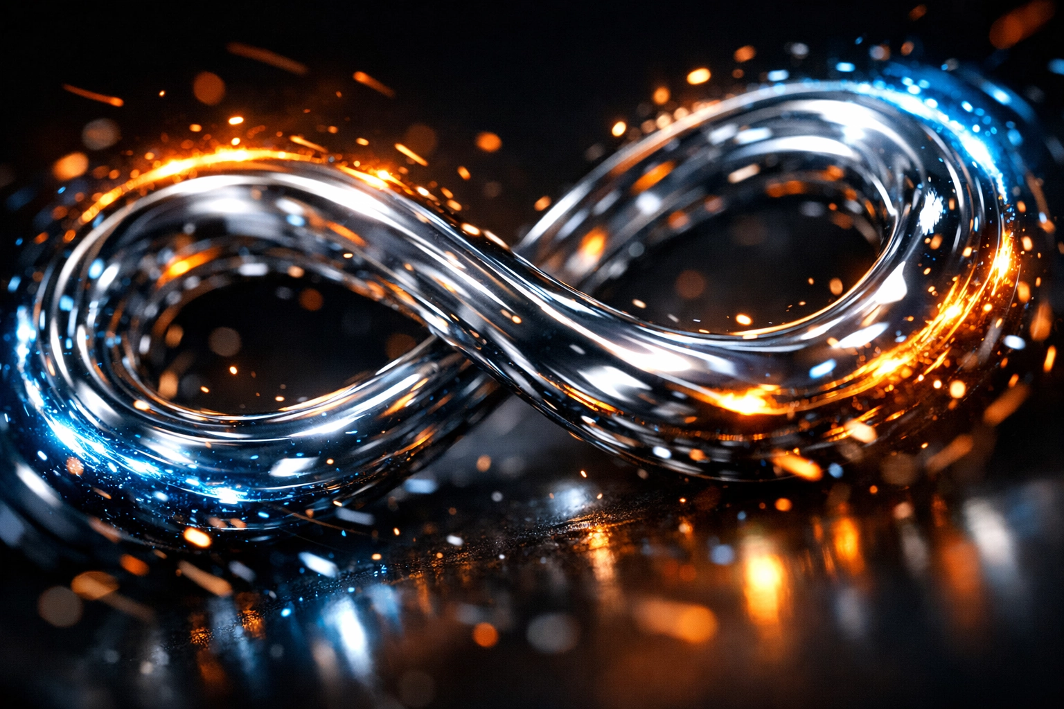 Dynamic feedback loop representing continuous improvement and agile execution in custom software development.