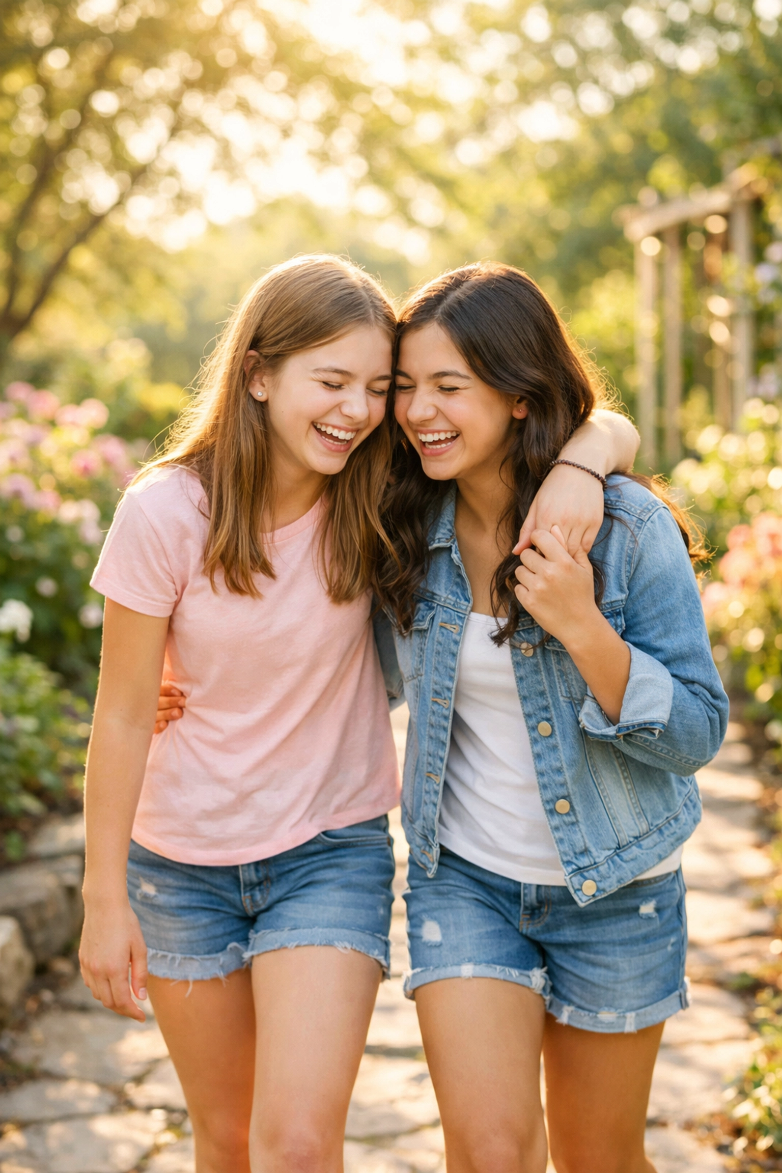 Two girls connecting and healing together at a therapeutic group home for teens.