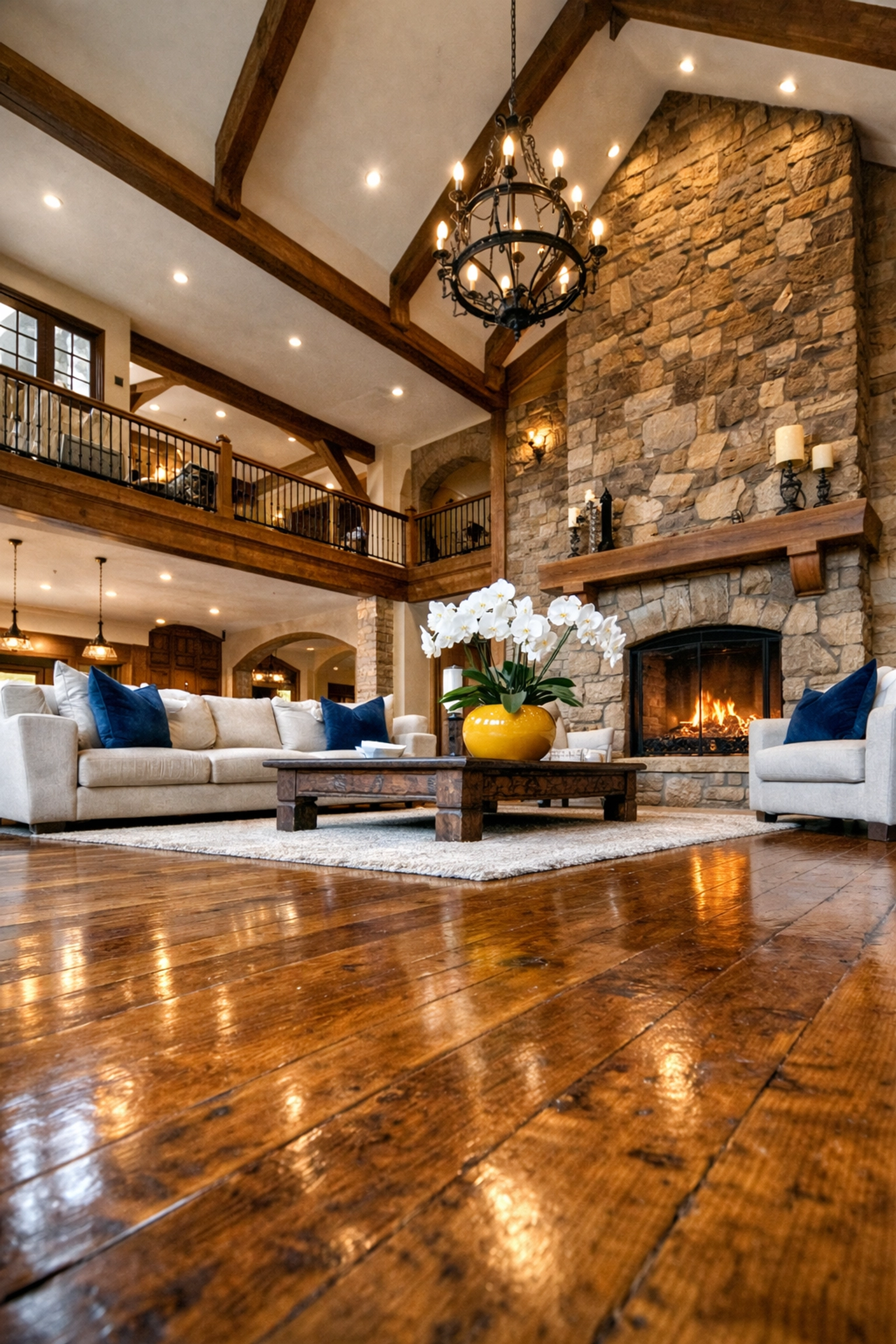 Immaculate Dover estate living room featuring tailored residential cleaning for large floor plans.