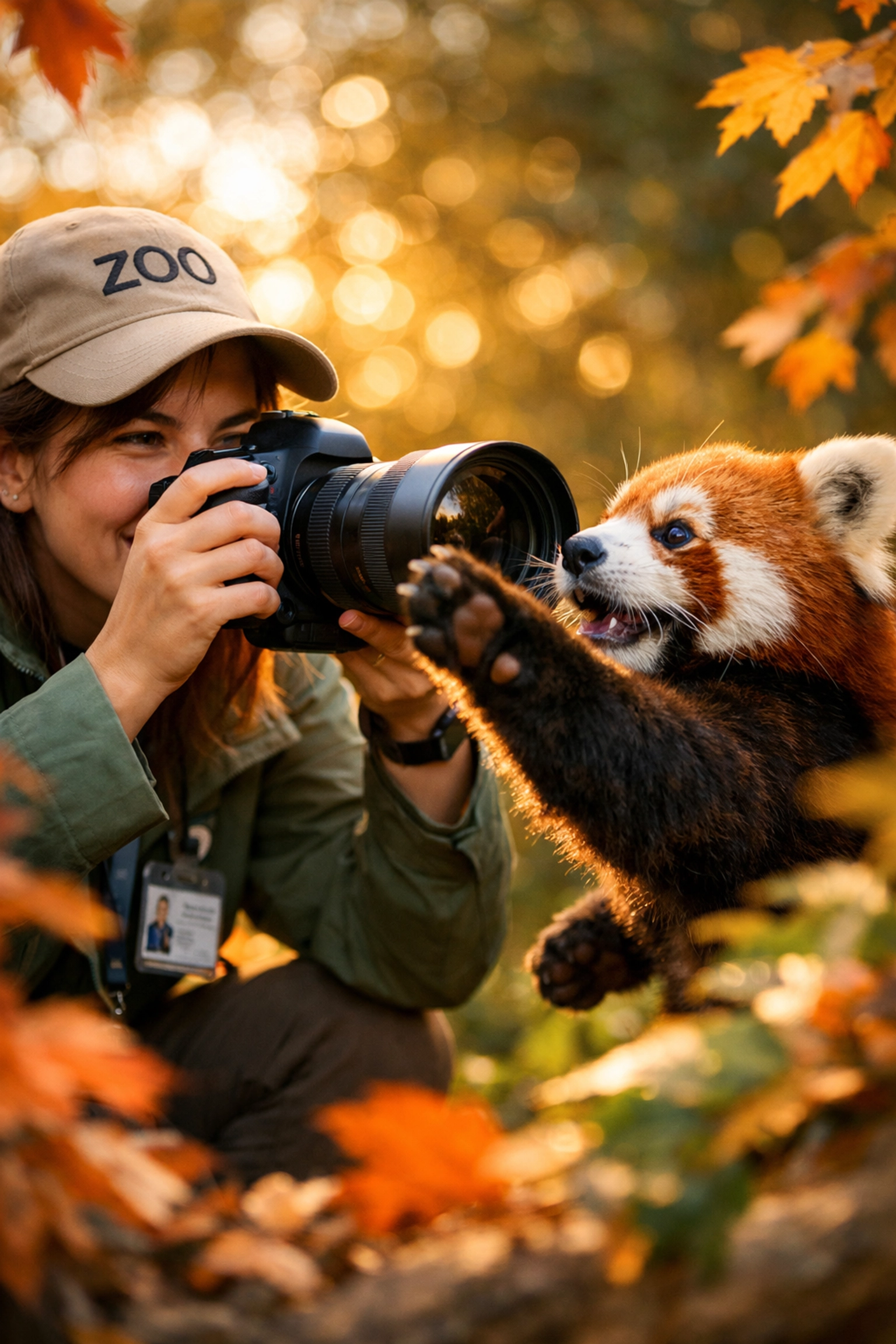 Zoo photographer capturing engaging red panda content for social media marketing