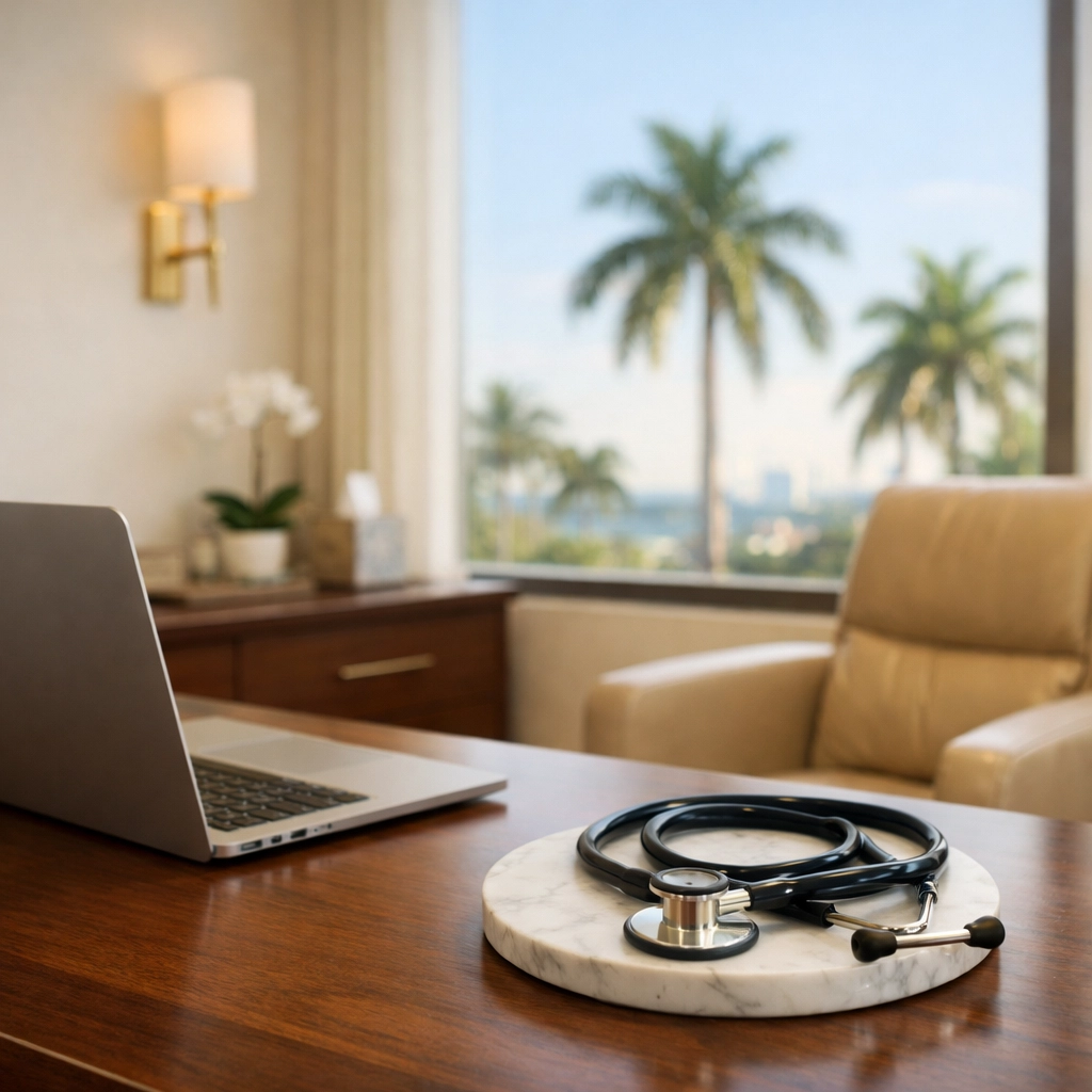 Professional West Palm Beach clinic setting for supervised TRT and men's wellness consultations.