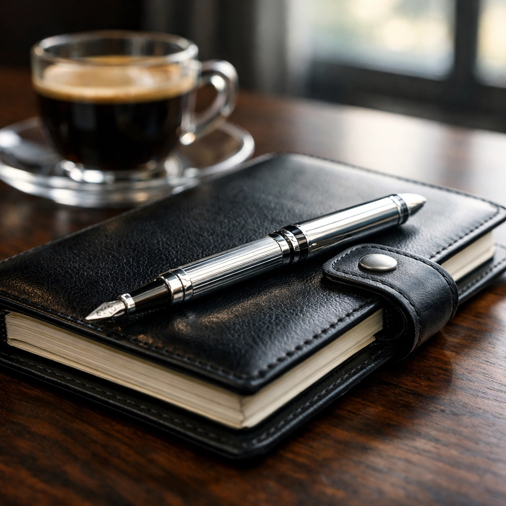 Executive planner and pen on a desk highlighting strategic planning for tax business growth.