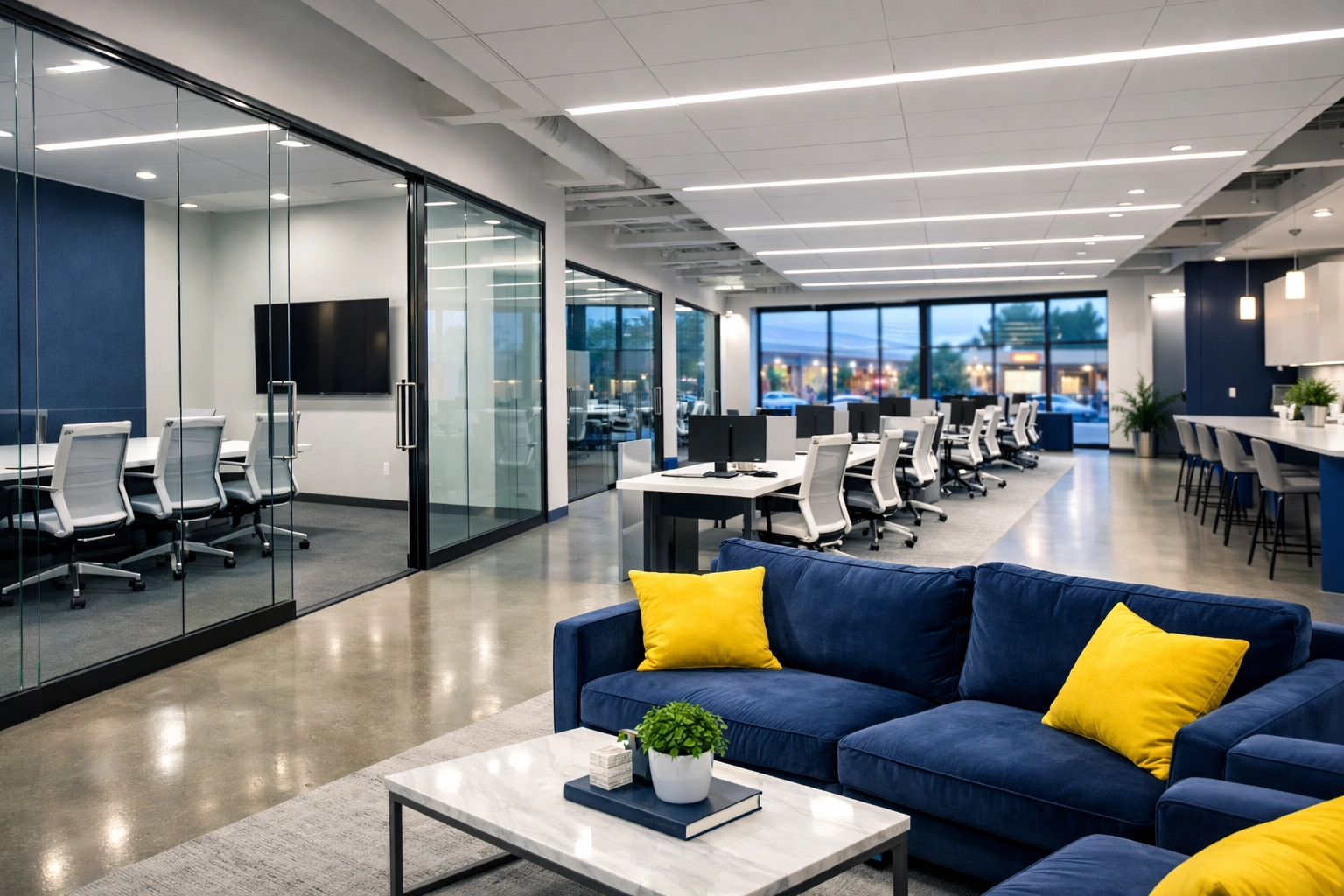 Spotless commercial office space in Franklin maintained by professional cleaning services.