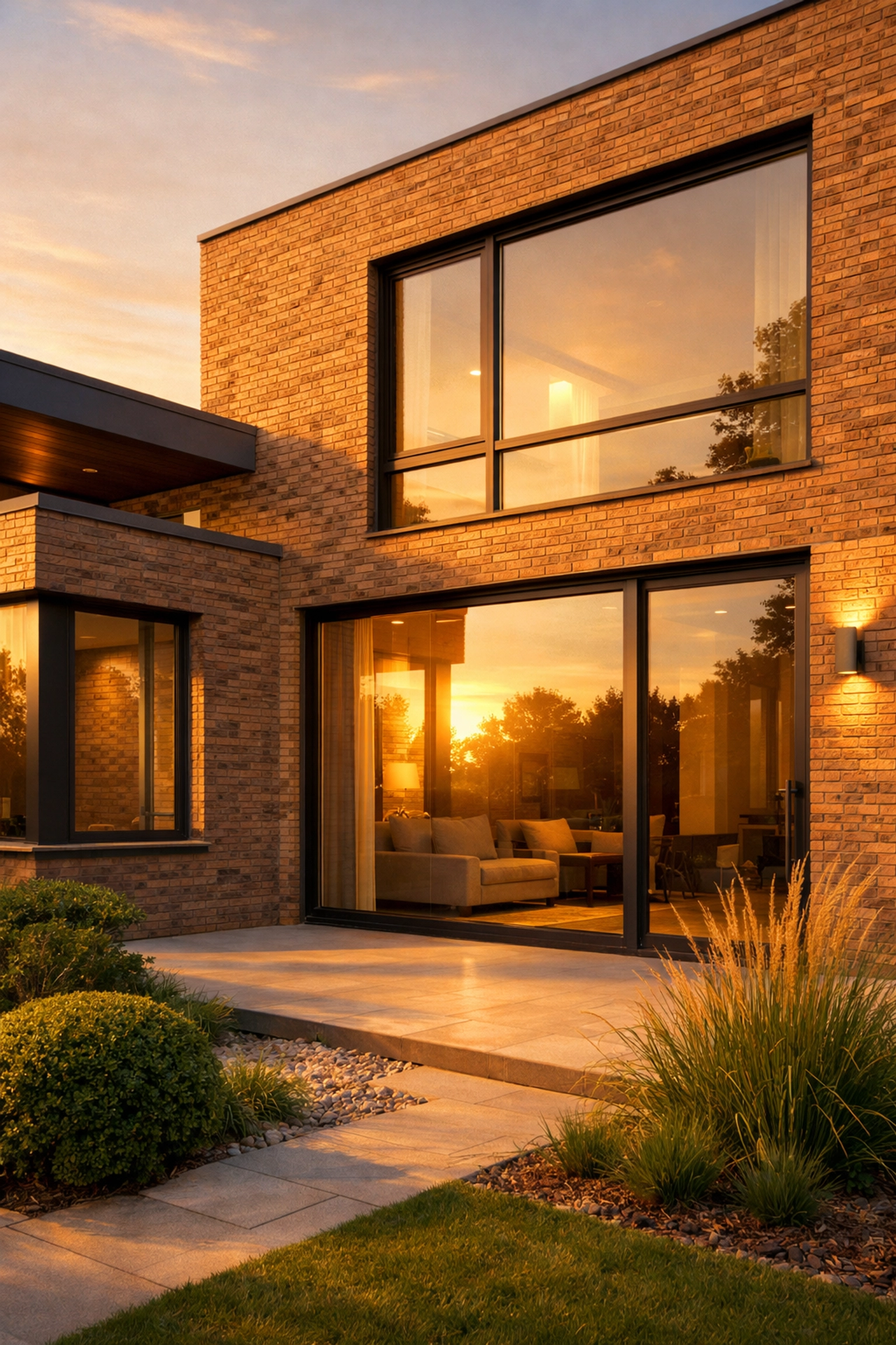 Energy-efficient property exterior with thermal performance windows
