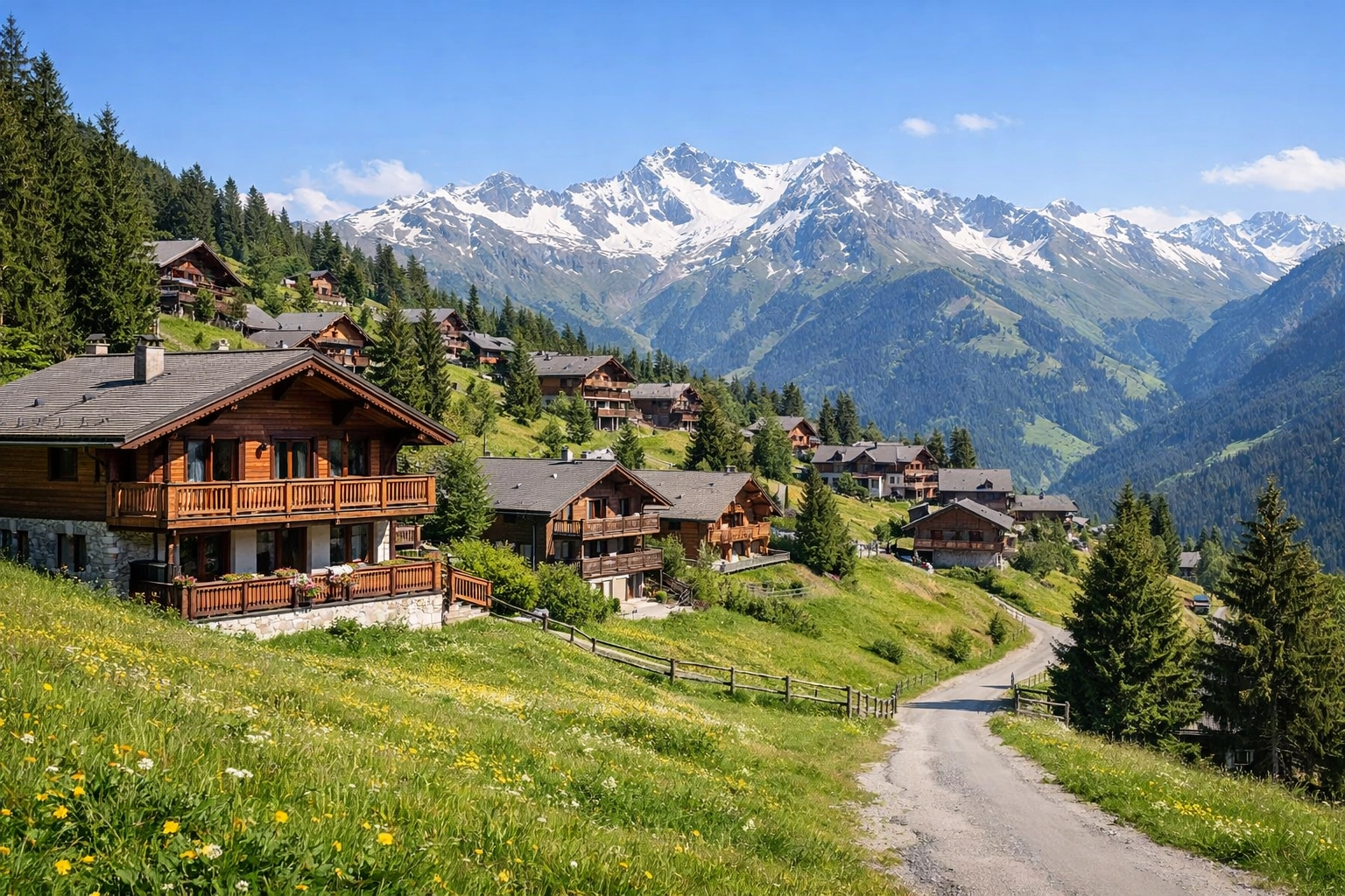 Chalet de luxe dans le quartier des Esserts à Verbier pour une résidence principale.