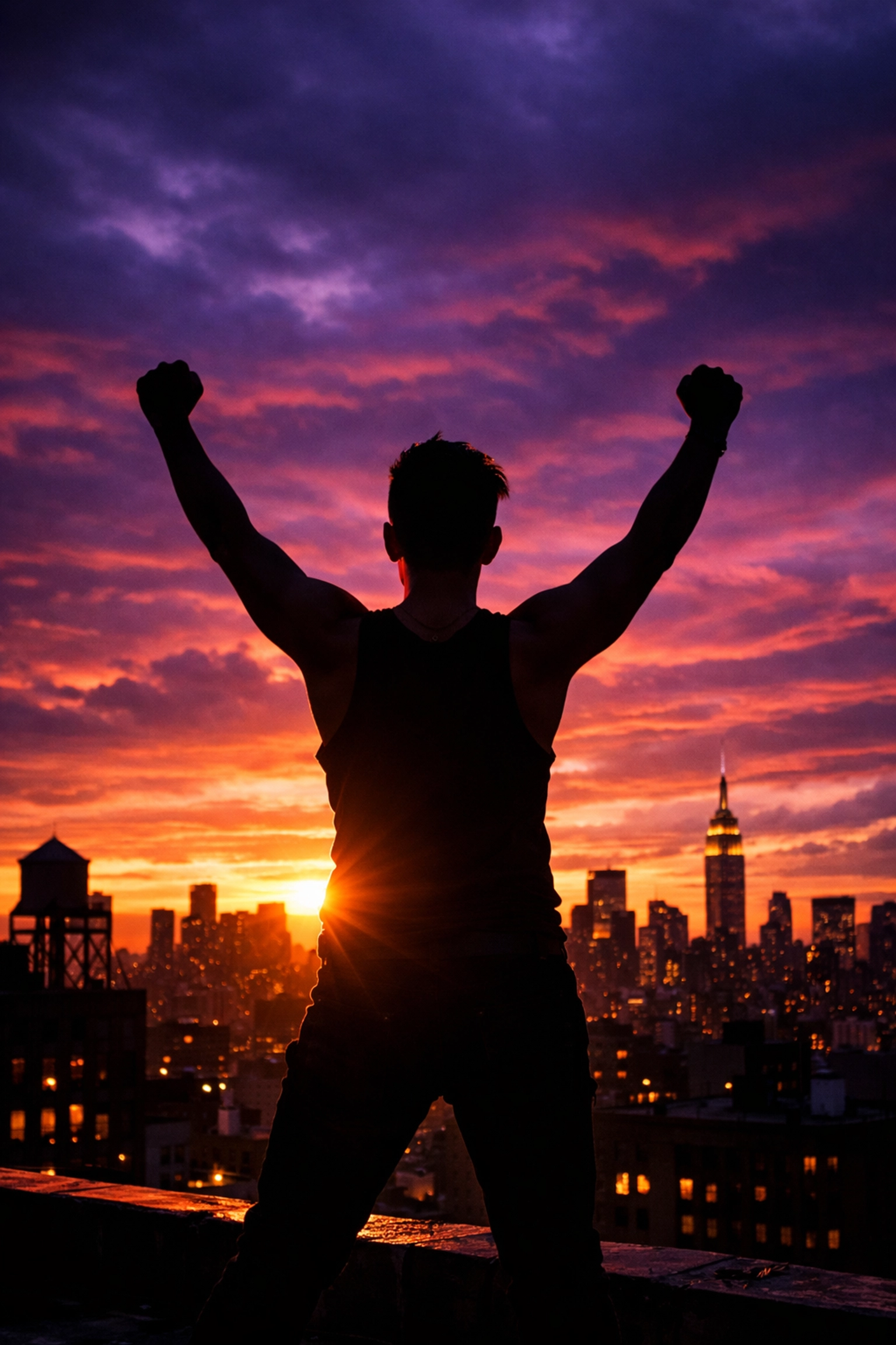 Trans masculine person celebrating authentic self with confidence at sunset