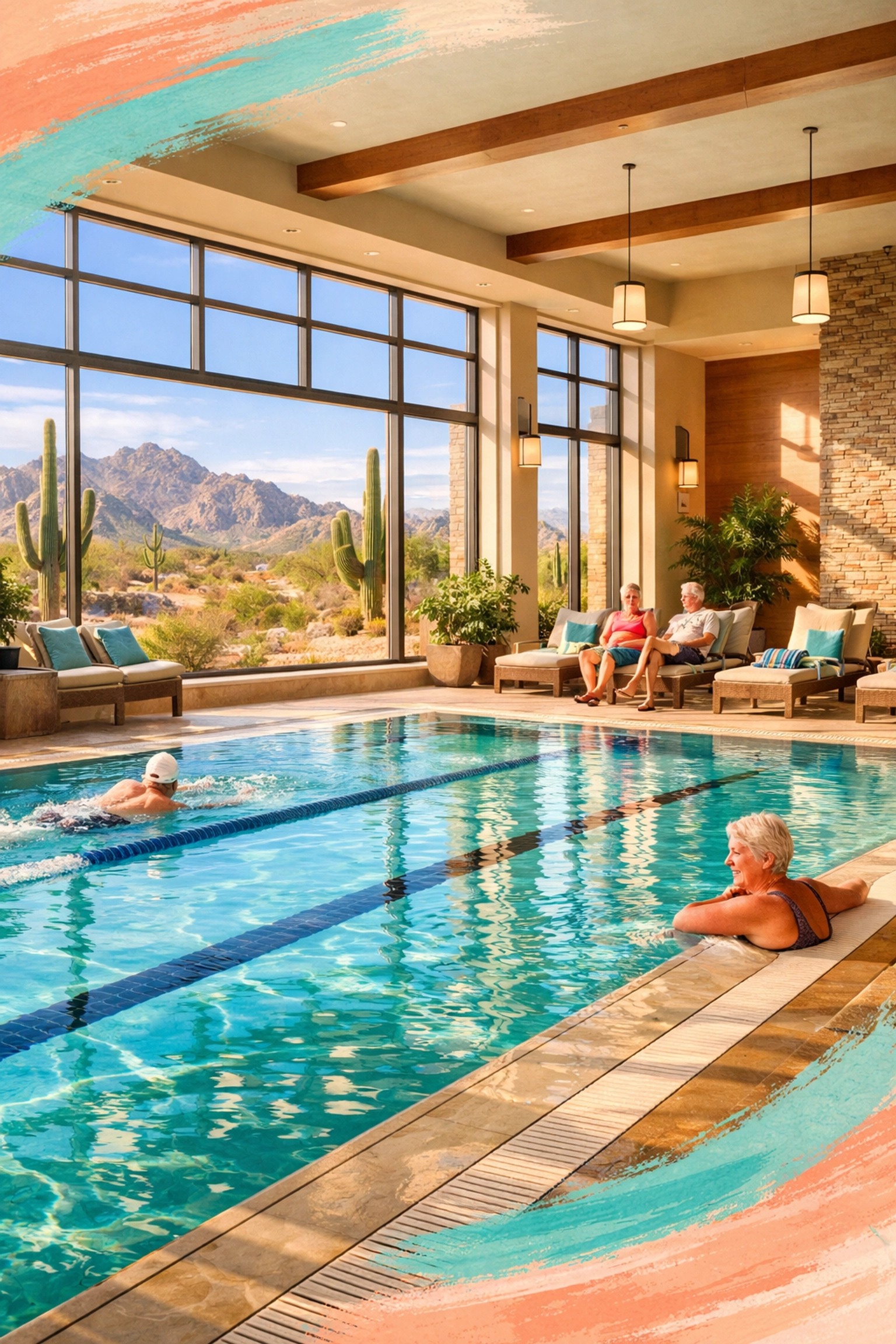 Indoor lap pool at Trilogy at Vistancia active adult community in Arizona