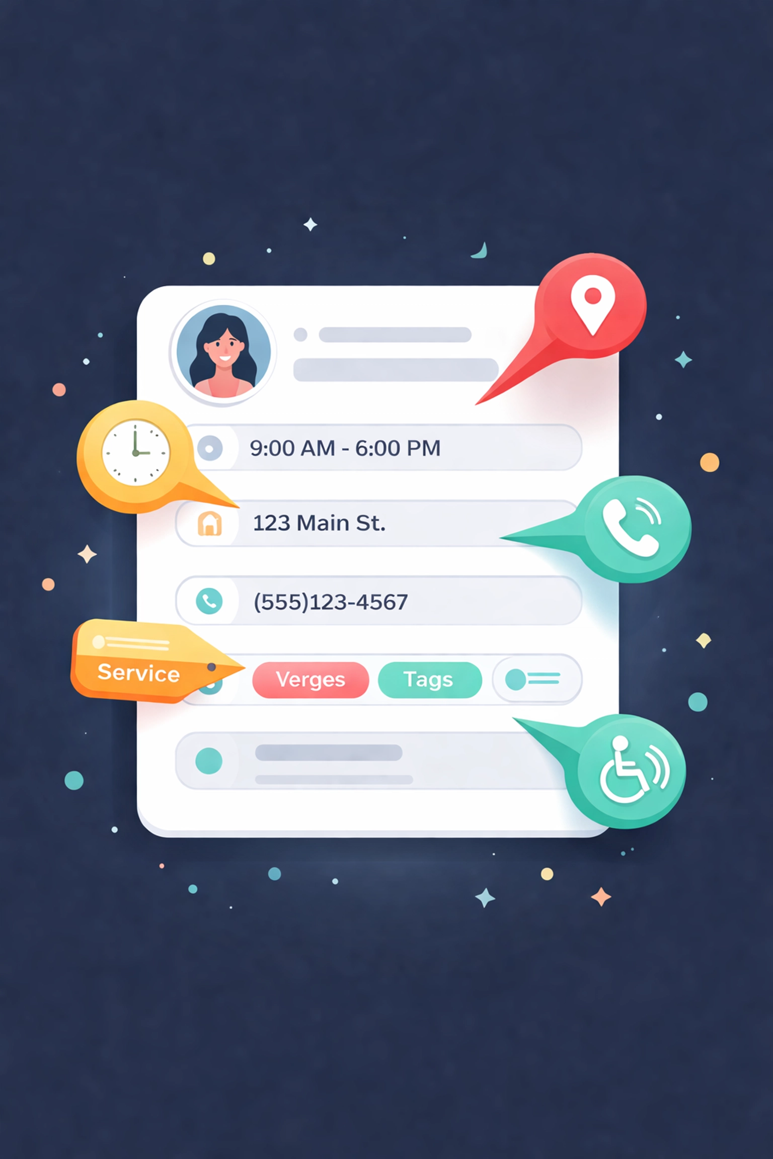 Digital profile card filled with business information fields highlights completing your Google Business Profile for marketing agency Chattanooga success.