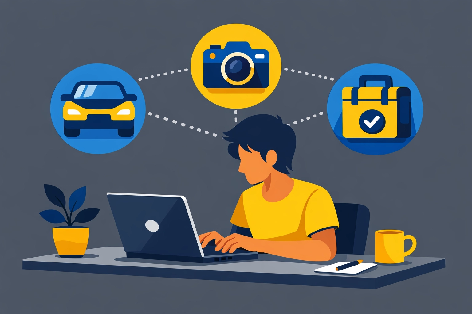 Freelancer reviewing gig economy income records for tax preparation in New Haven.