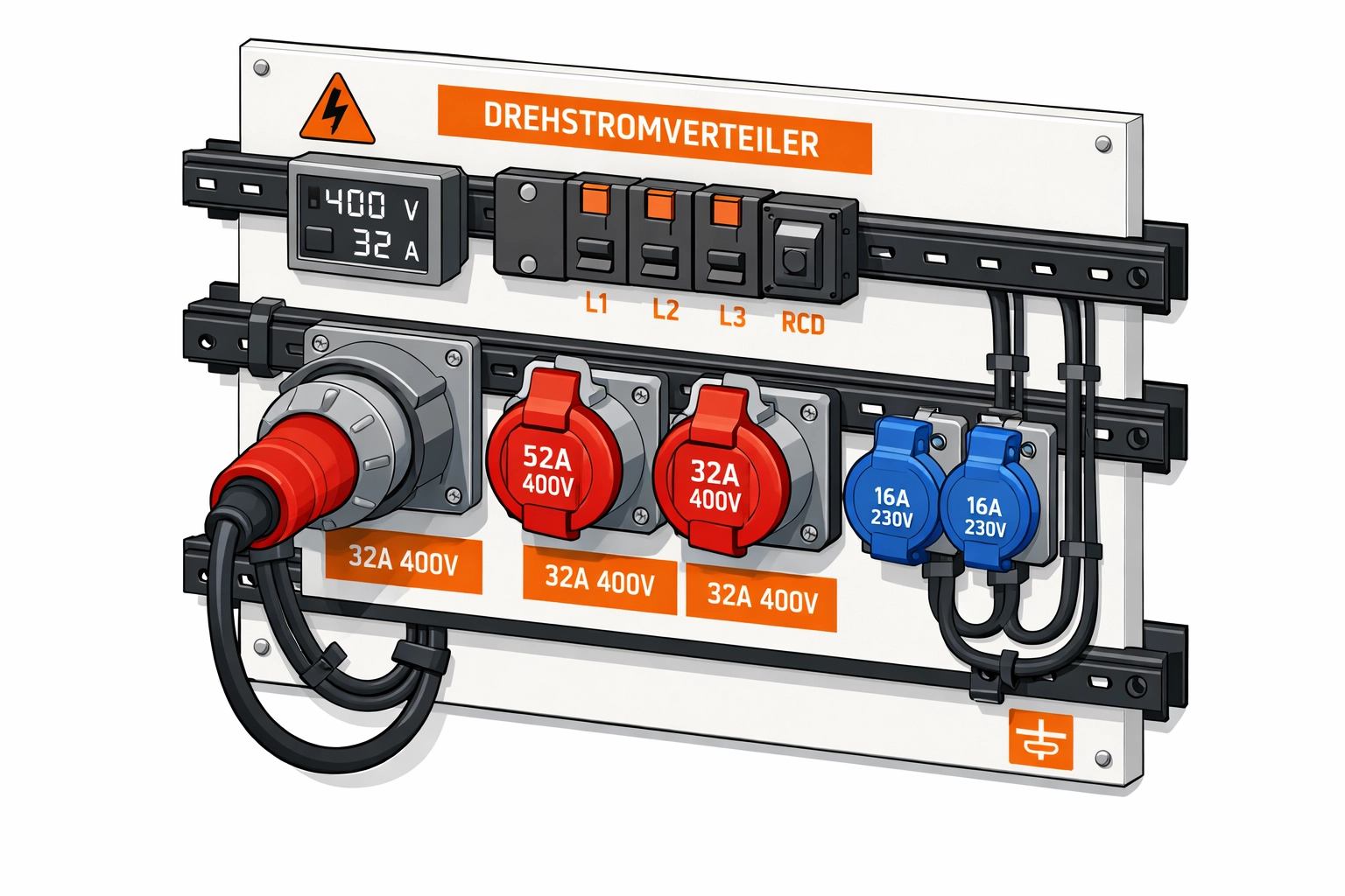 Drehstromverteiler für Gewerbe – Starkstromanschlüsse und CEE-Steckdosen professionell installiert