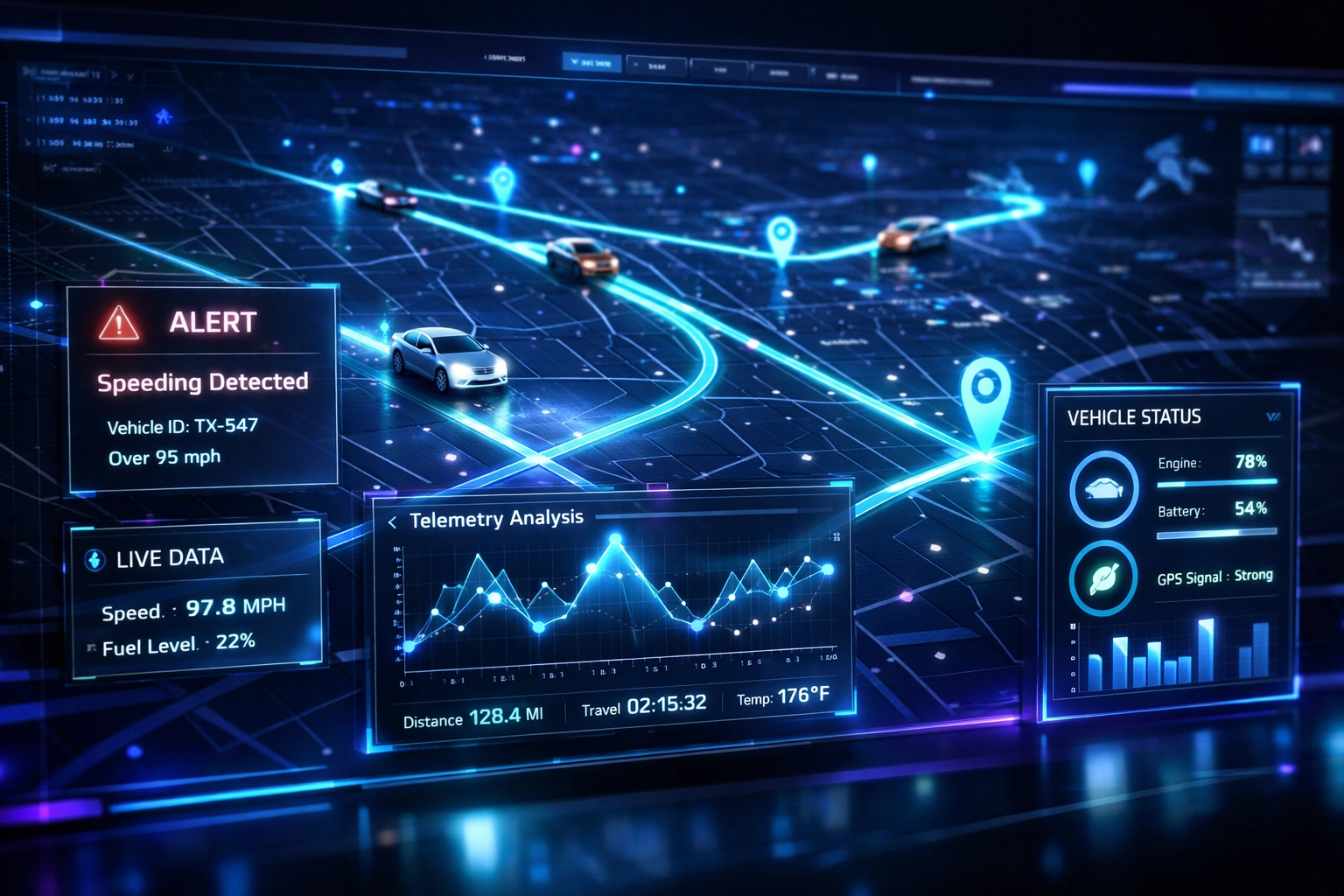 Real-time GPS tracking dashboard with AI-driven monitoring for supply chain security