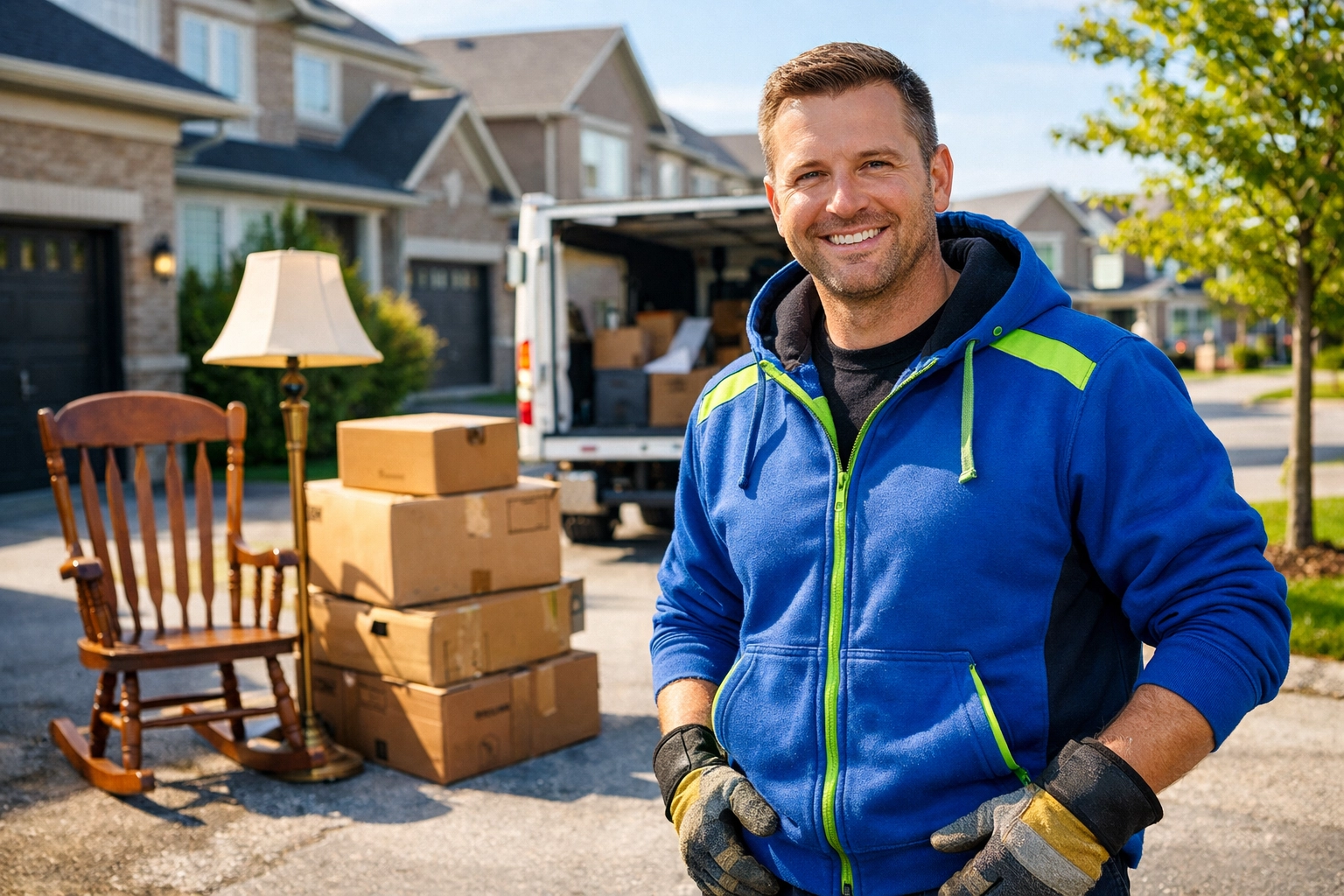 The Homeowner's Guide to Stress-Free Estate Content Disposal in Newmarket Professional estate content disposal in Newmarket with Junk GTA owner Roman K and a loaded removal truck.