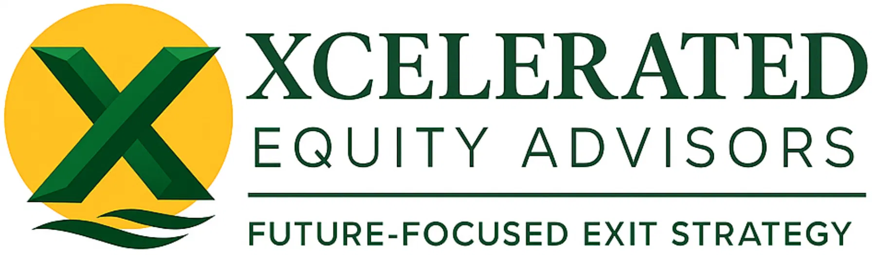 Xcelerated Equity Advisors® official Full Logo with preserved yellow circle motif