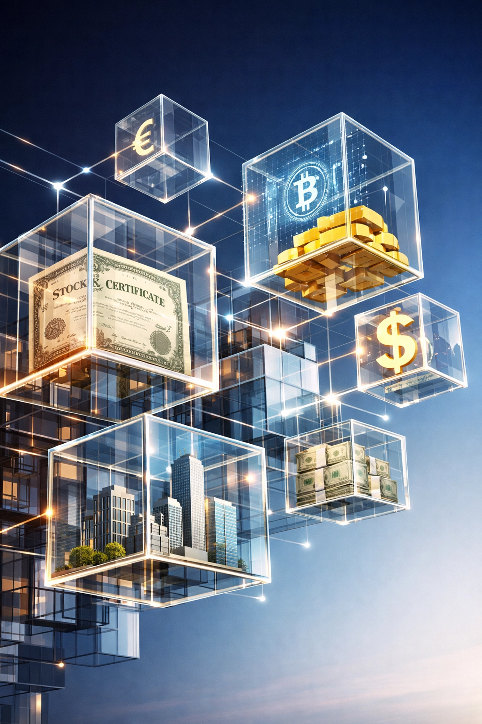 Diversified investment portfolio showing allocation across stocks, real estate, crypto, and alternative assets