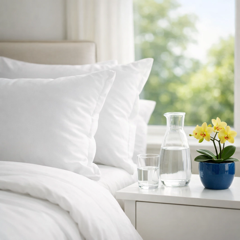 Fresh and sanitized bedroom in West Cambridge following a comprehensive house cleaning in Cambridge MA.