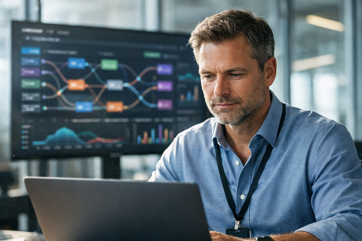 IT professional managing ServiceNow ITOM workflows to ensure high-performing autonomous systems and business logic.