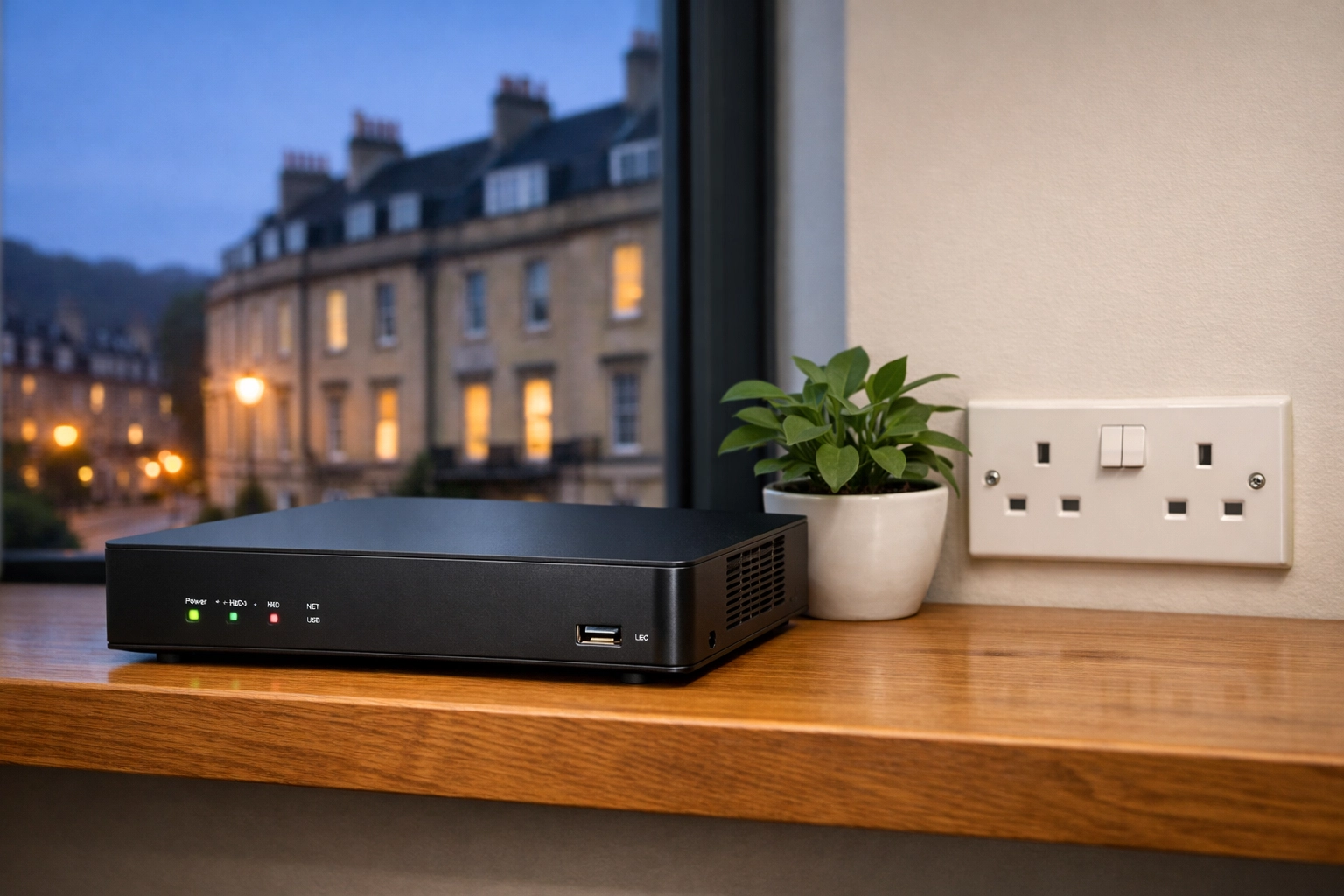 Professional NVR security recorder installed in a Bath home, providing local CCTV storage with no monthly fees.