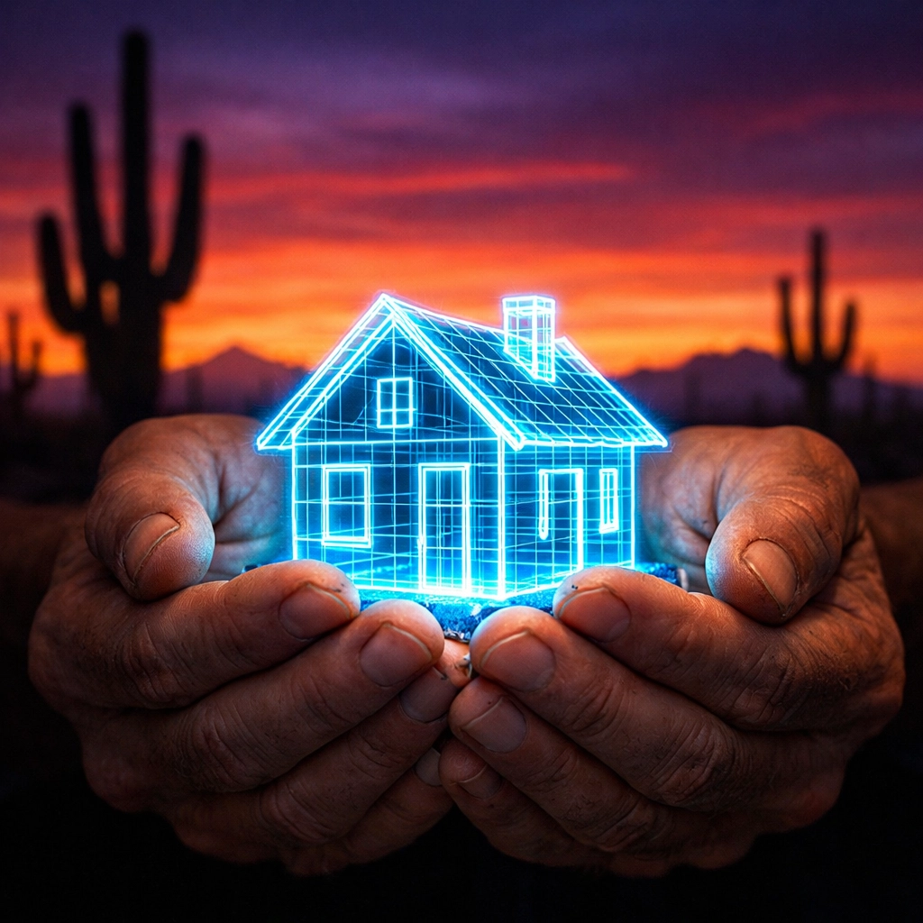 Caring hands protecting a house model, symbolizing home equity protection for healthcare workers in Phoenix. Caring hands protecting a house model, symbolizing home equity protection for healthcare workers in Phoenix.