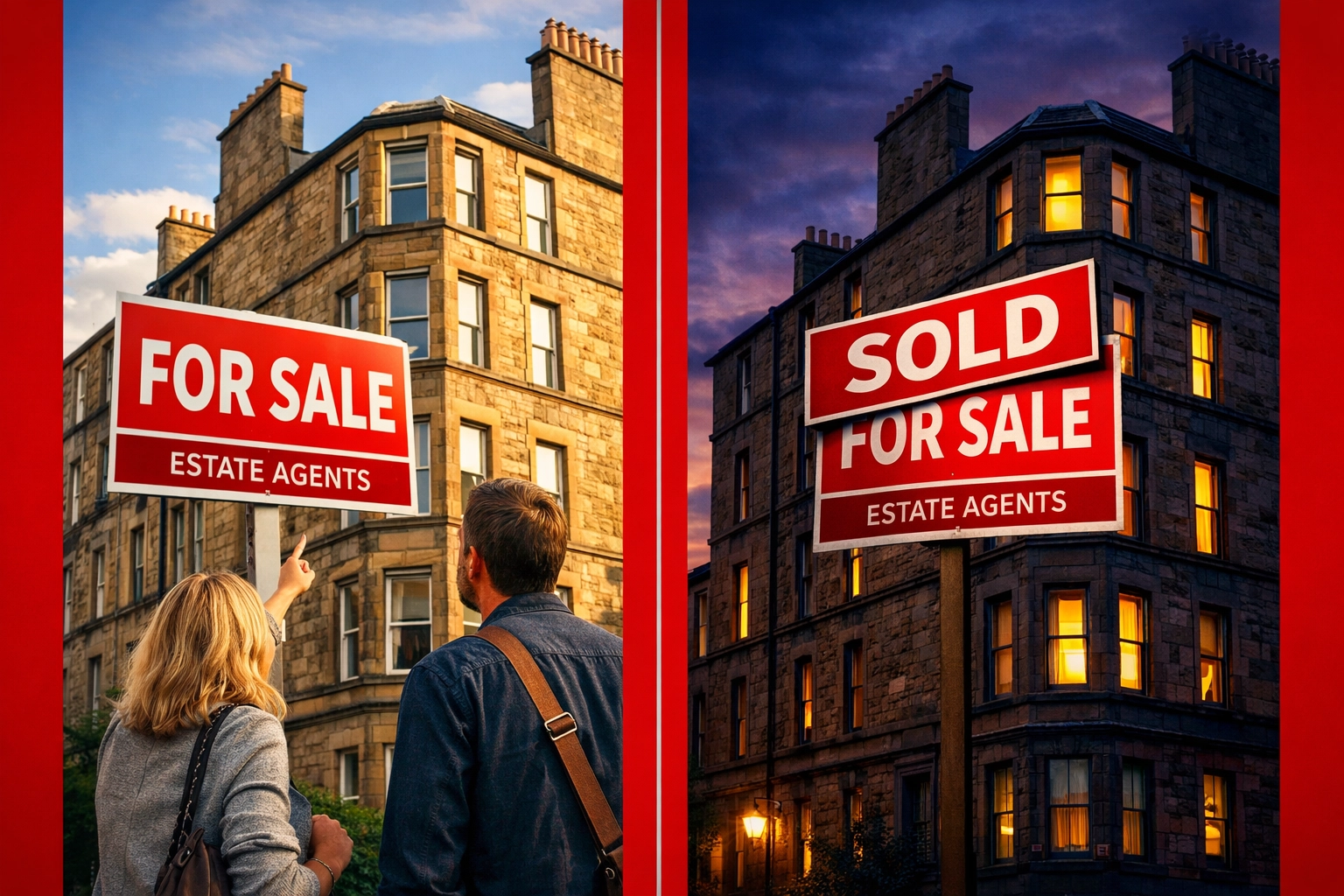 Edinburgh tenement property with competing sale offers illustrating gazumping in Scotland
