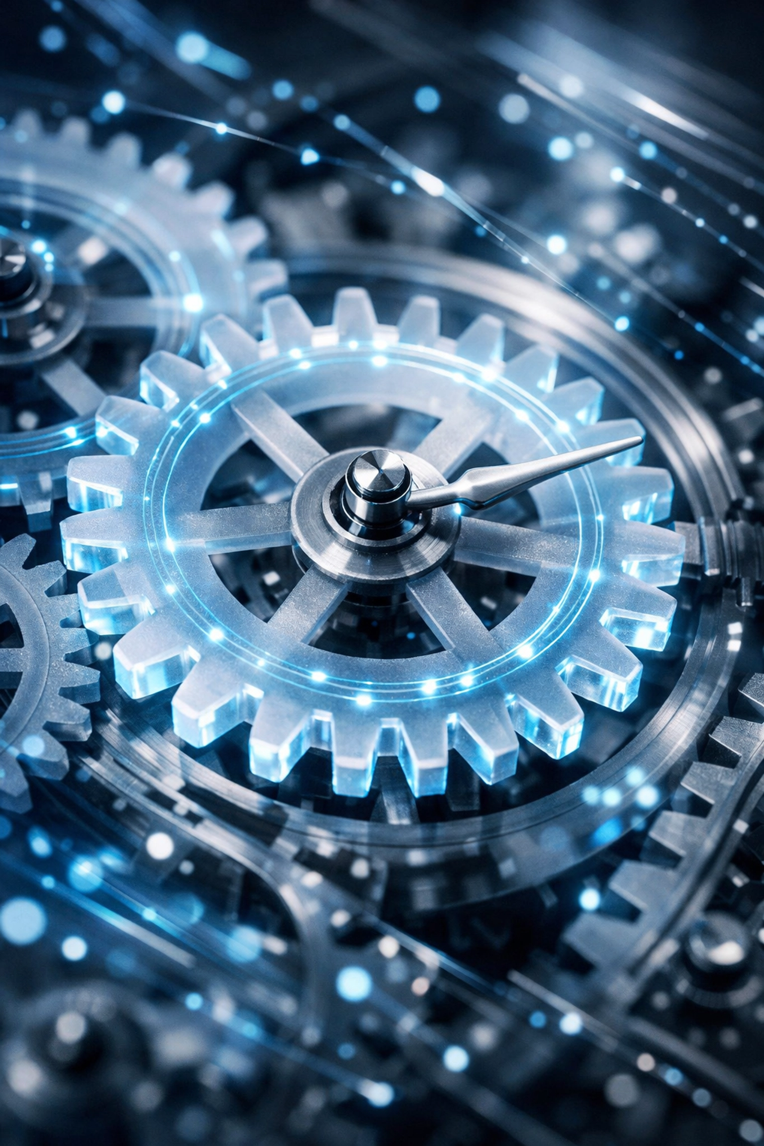 Interlocking gears symbolizing automated property management systems and efficient standard operating procedures.