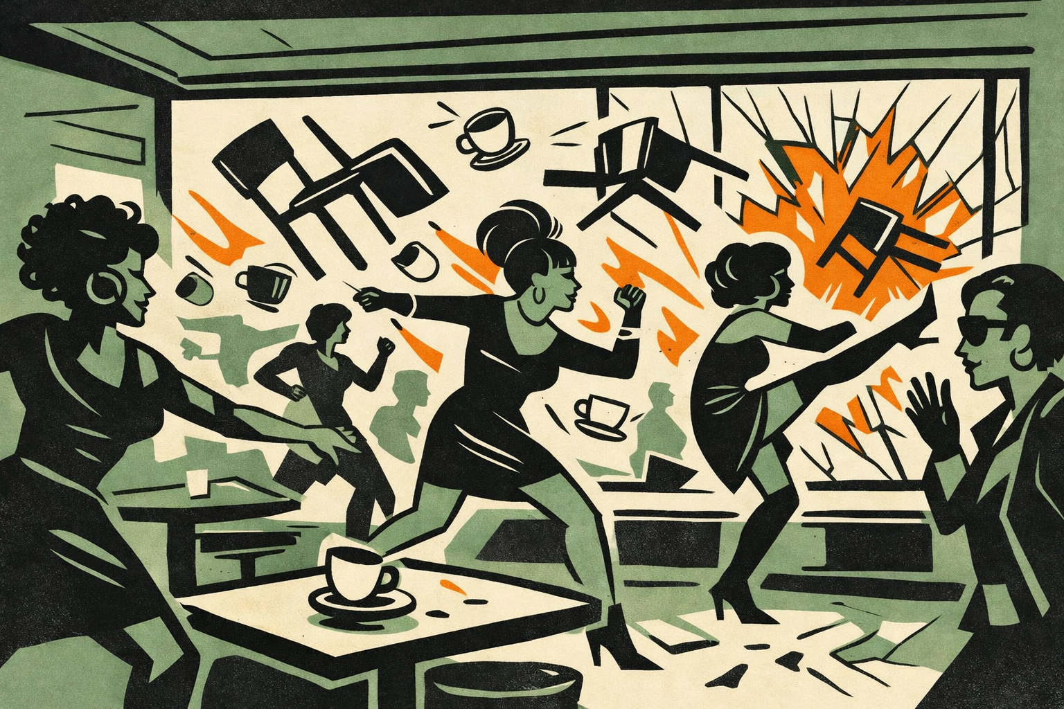 The 1966 Compton's Cafeteria uprising showing trans women and drag queens fighting back