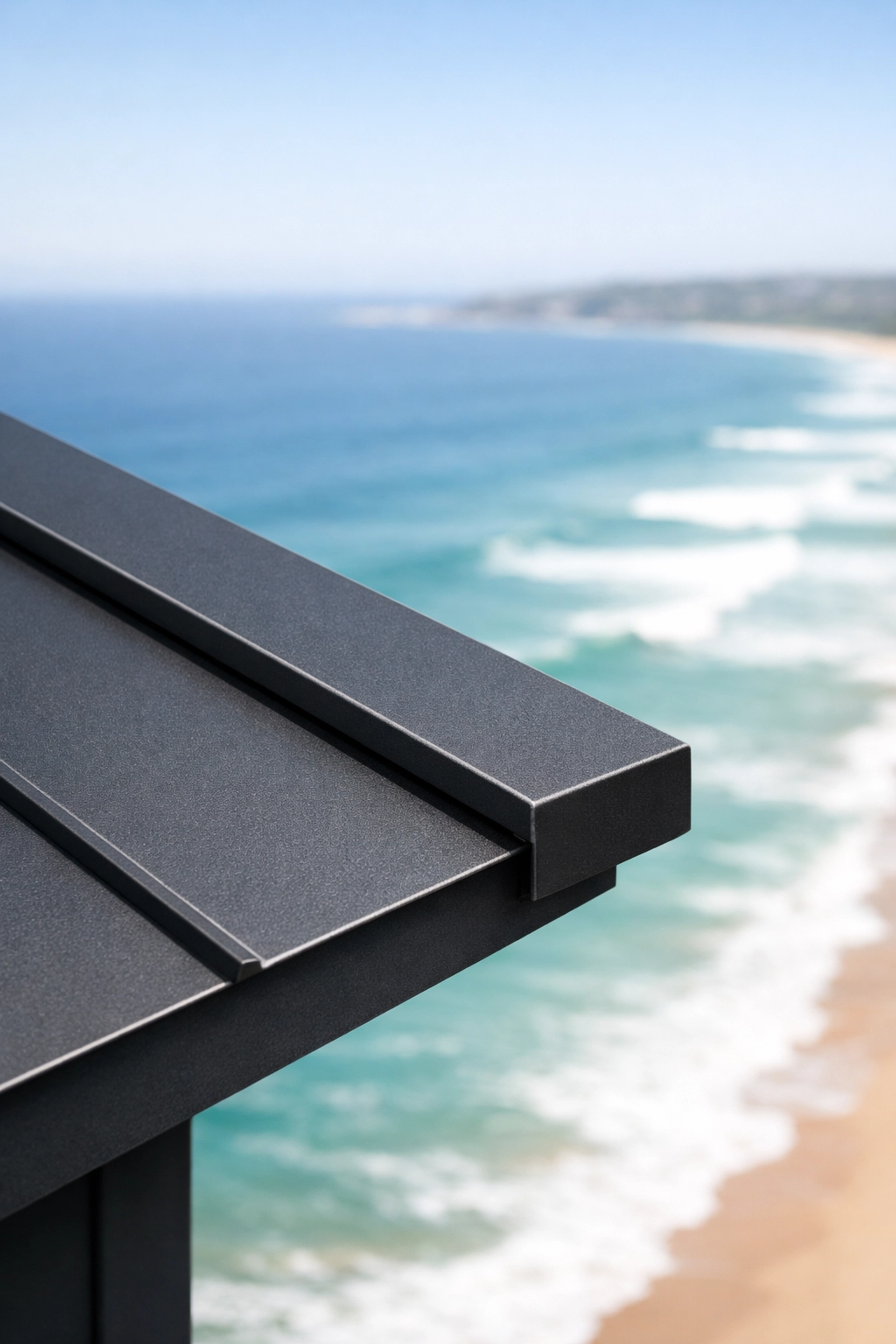 Premium charcoal metal roofing sheet designed for Northern Beaches coastal salt spray resilience.