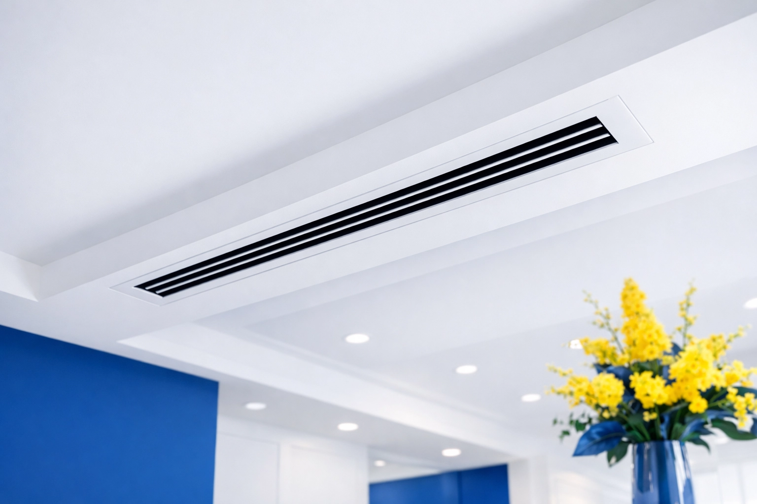 Clean air vent in a modern space, ensuring high air quality after professional office cleaning in Bedford.
