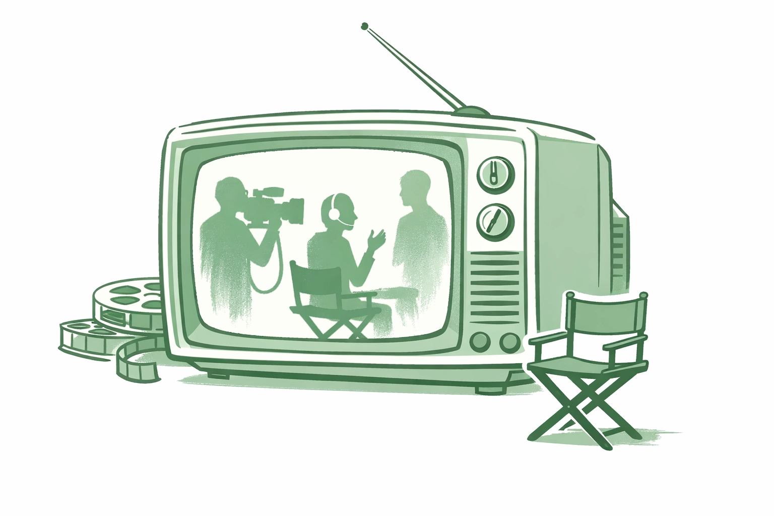 Vintage television with production scene depicting Pose and trans representation in media