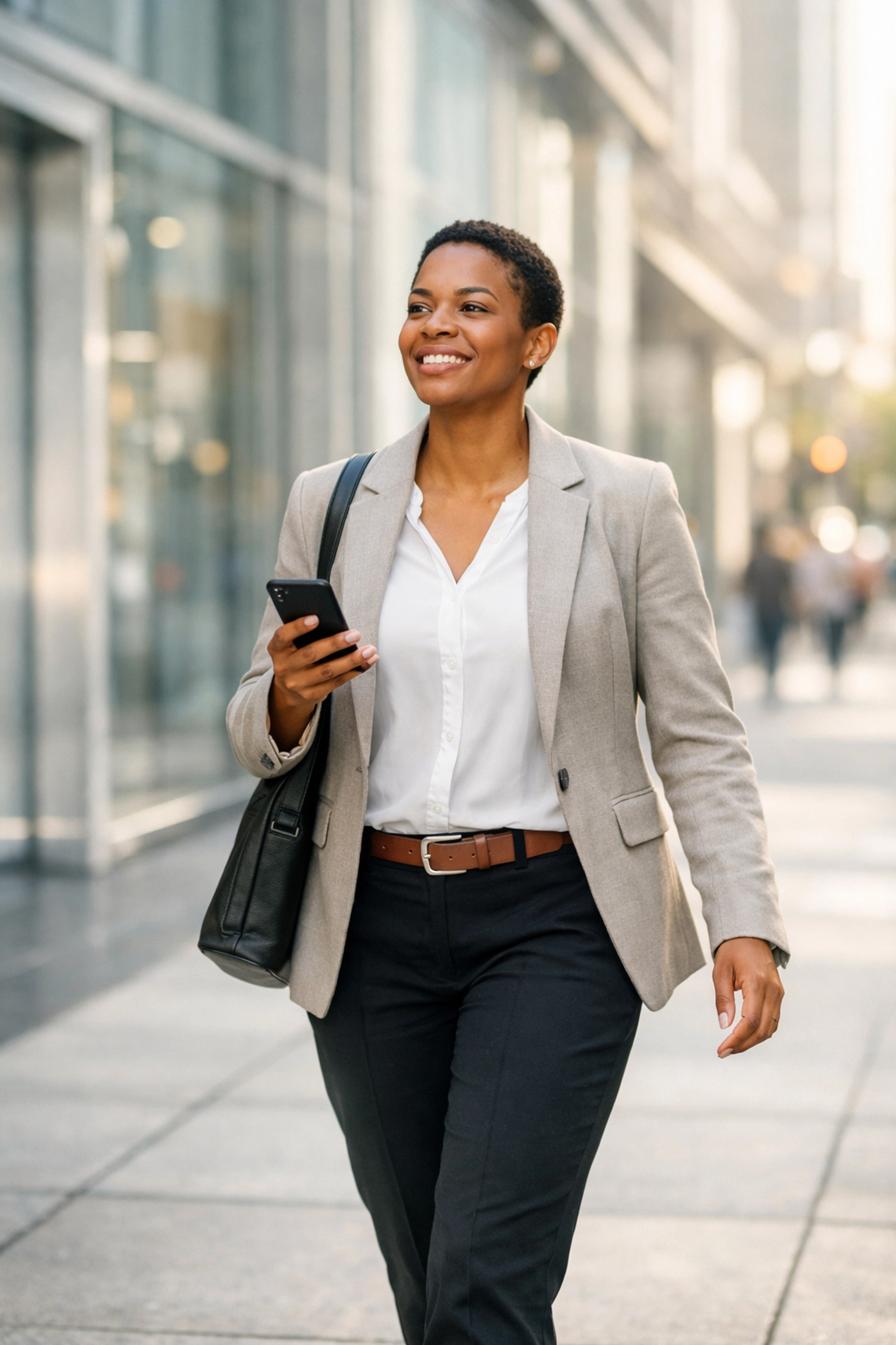 A confident person walking after receiving a bad credit loan canada via e-transfer.