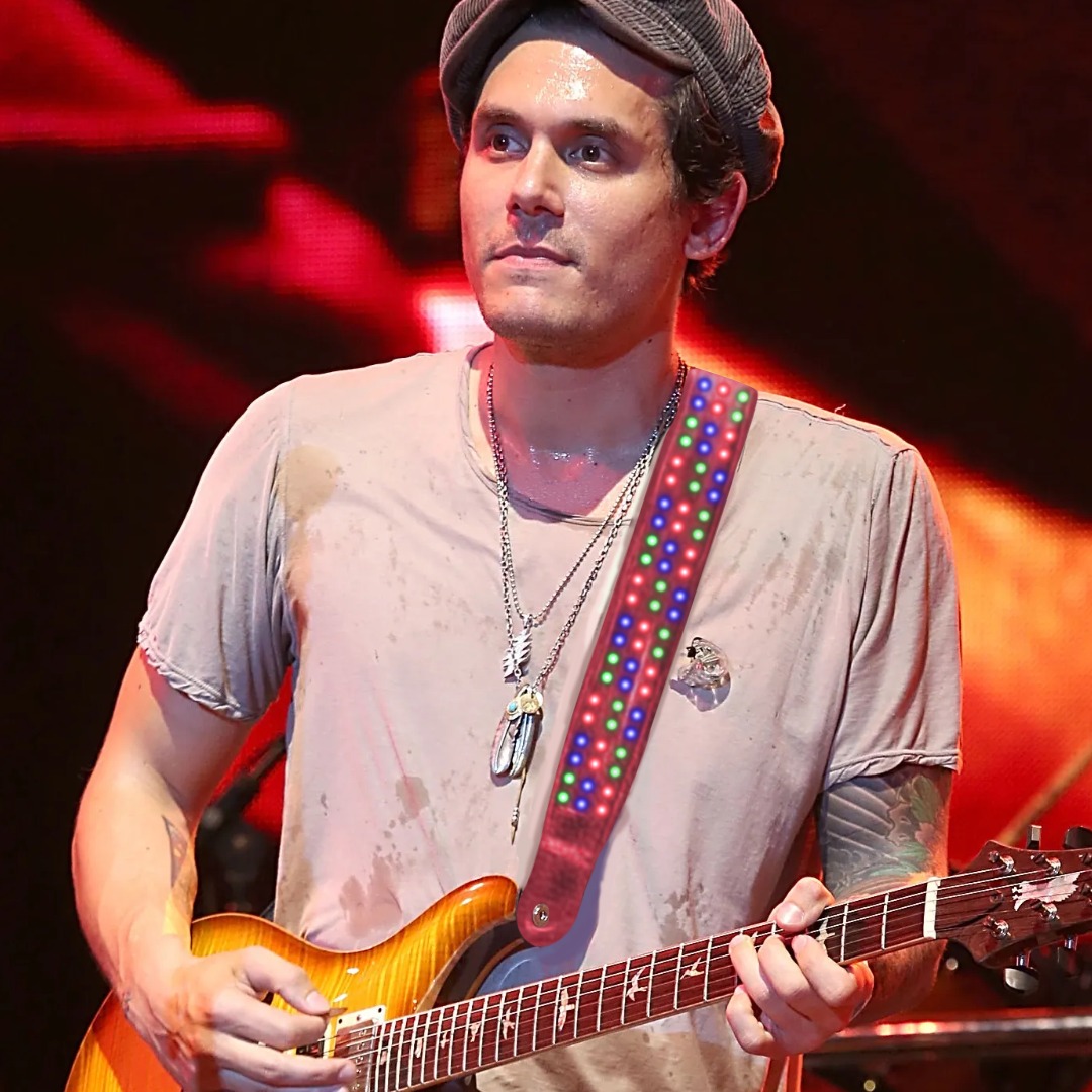 Sound-activated LED guitar strap from DC's LEDs