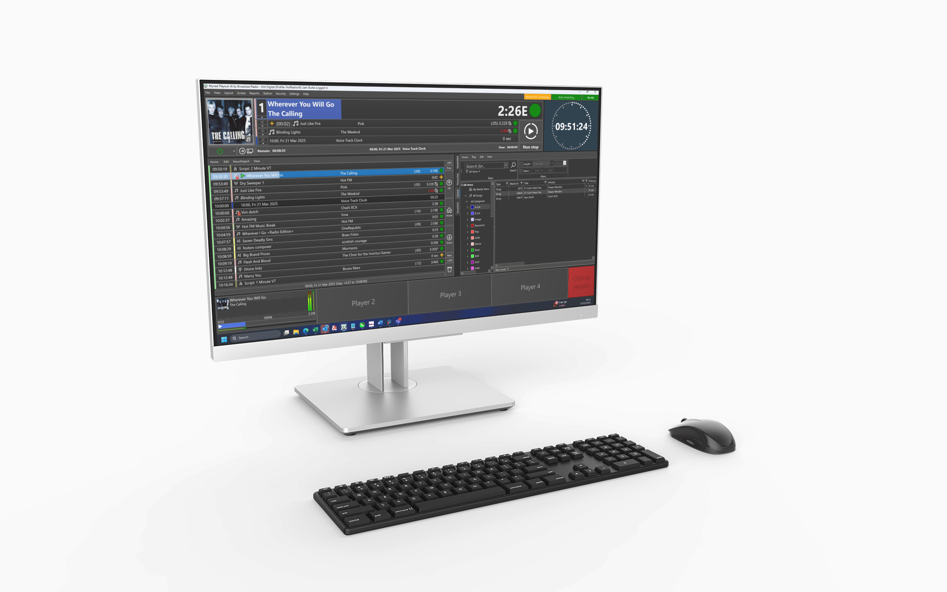 Modern Radio Automation Software Desktop Setup