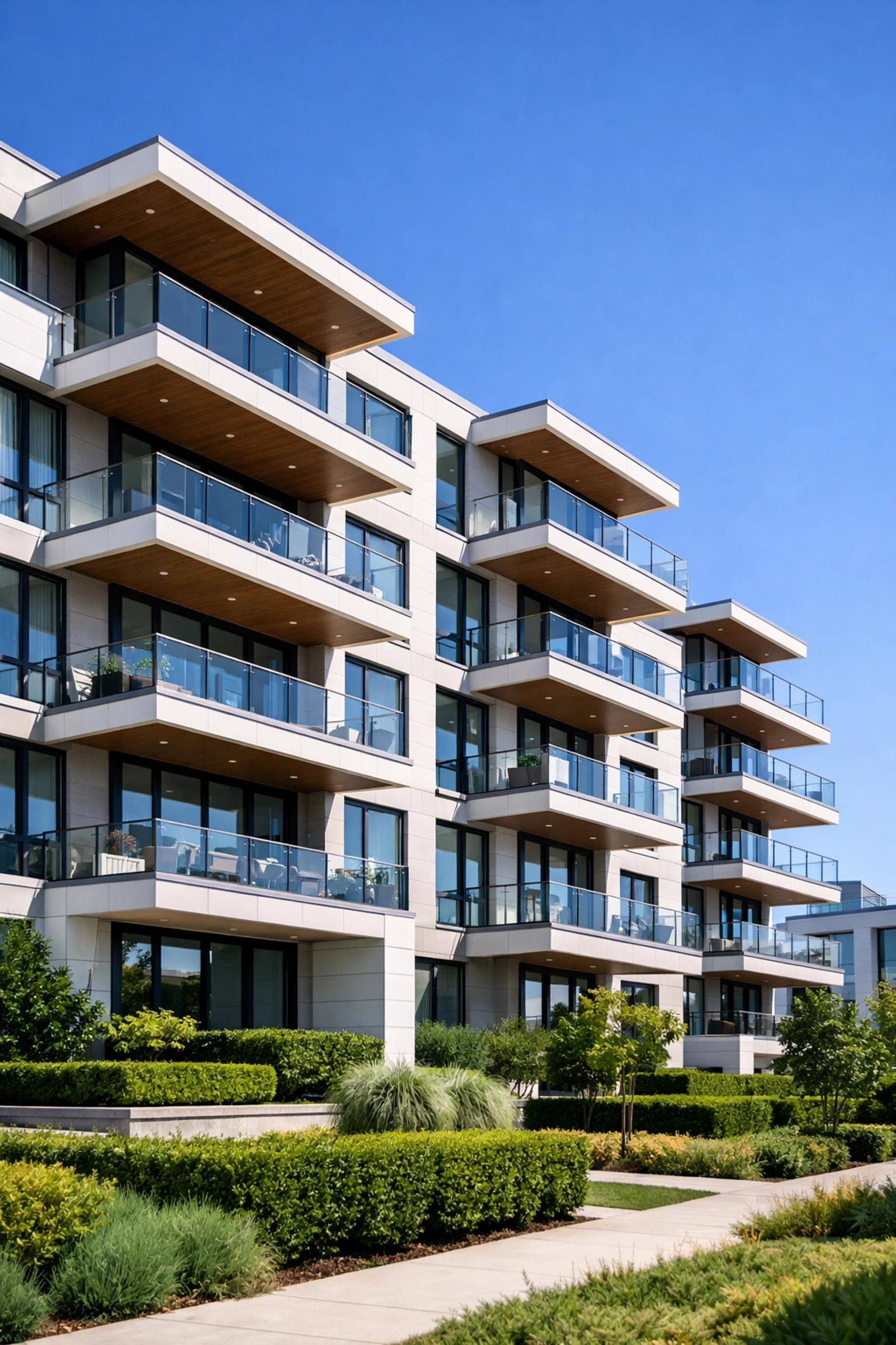 Modern multi-family residential building exterior in an Indianapolis urban neighborhood.