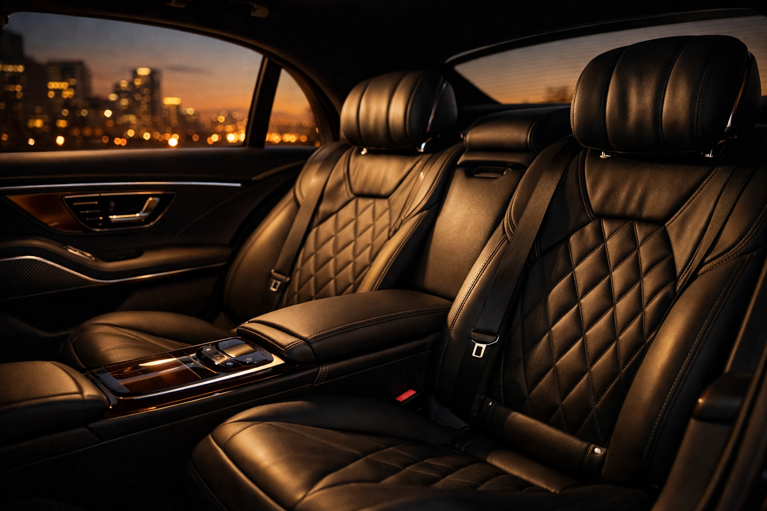 Mercedes-Benz S-Class W223 black leather interior