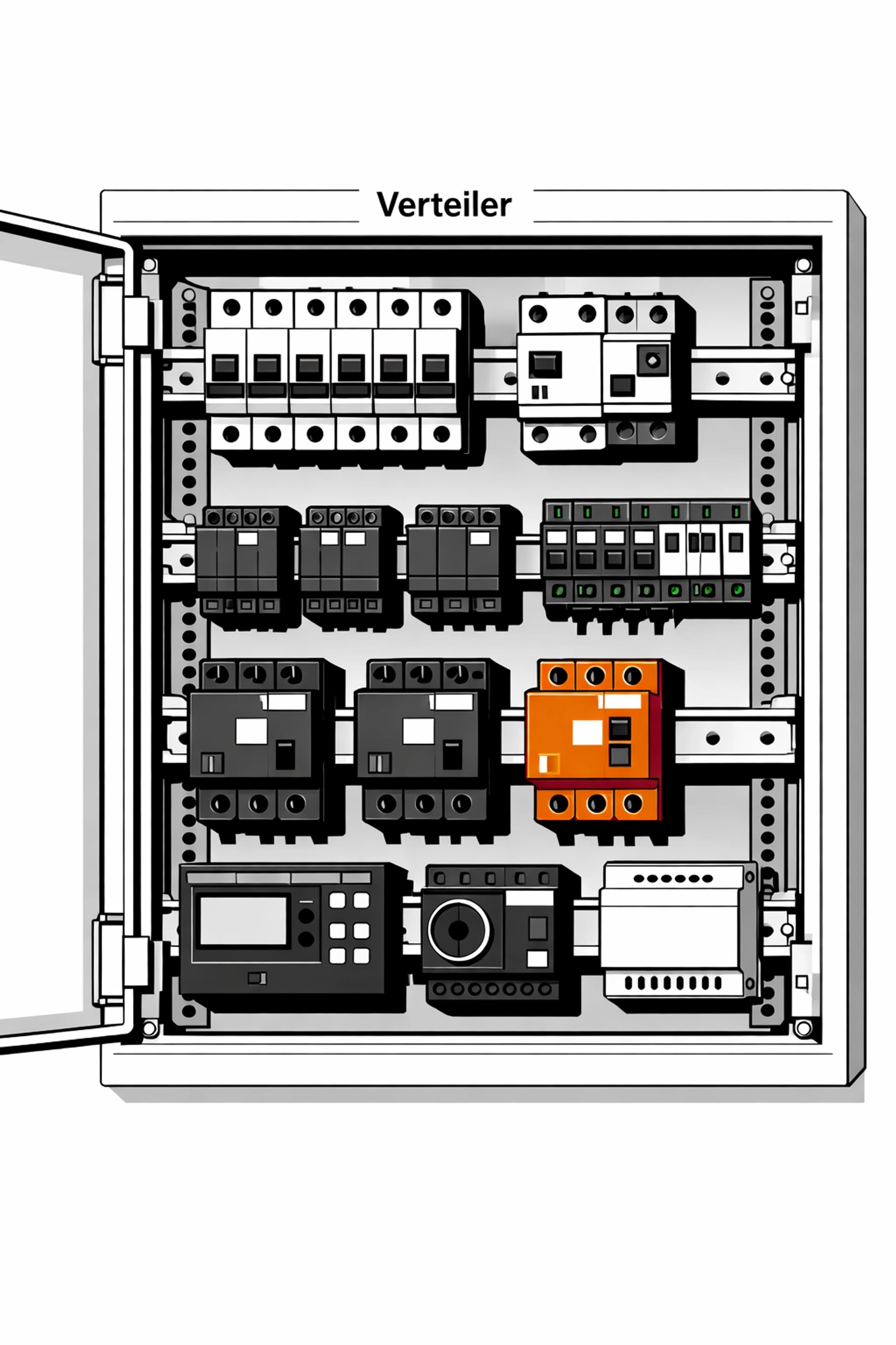 Elektrischer Verteiler für Wärmepumpe mit Schützen und Sicherungen Wien