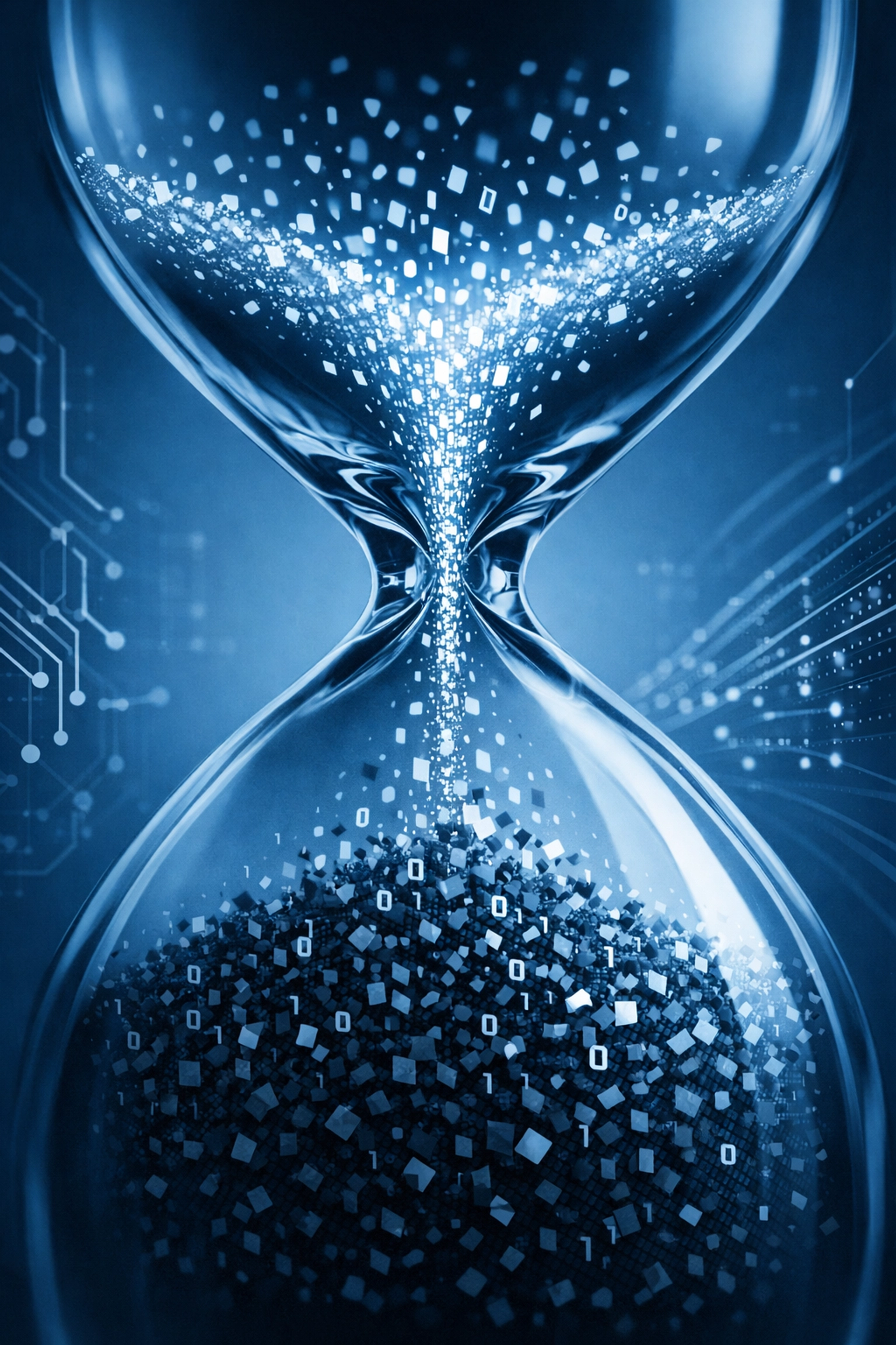 Digital hourglass showing client base longevity and fresh recurring fees for a practice for sale UK.