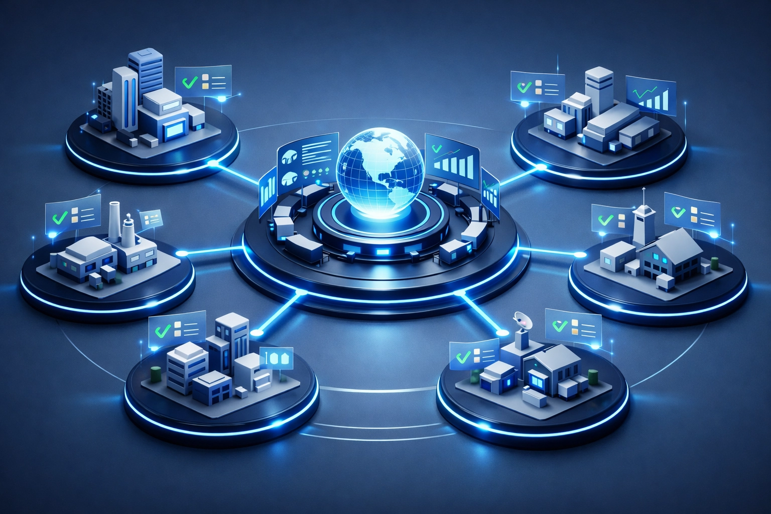 ChainHQ centralized dashboard connecting multiple business locations with automated workflows