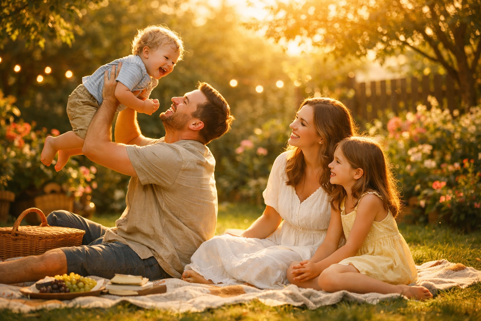 A family enjoys a restful Sabbath outdoors, highlighting the importance of resting in God's care.