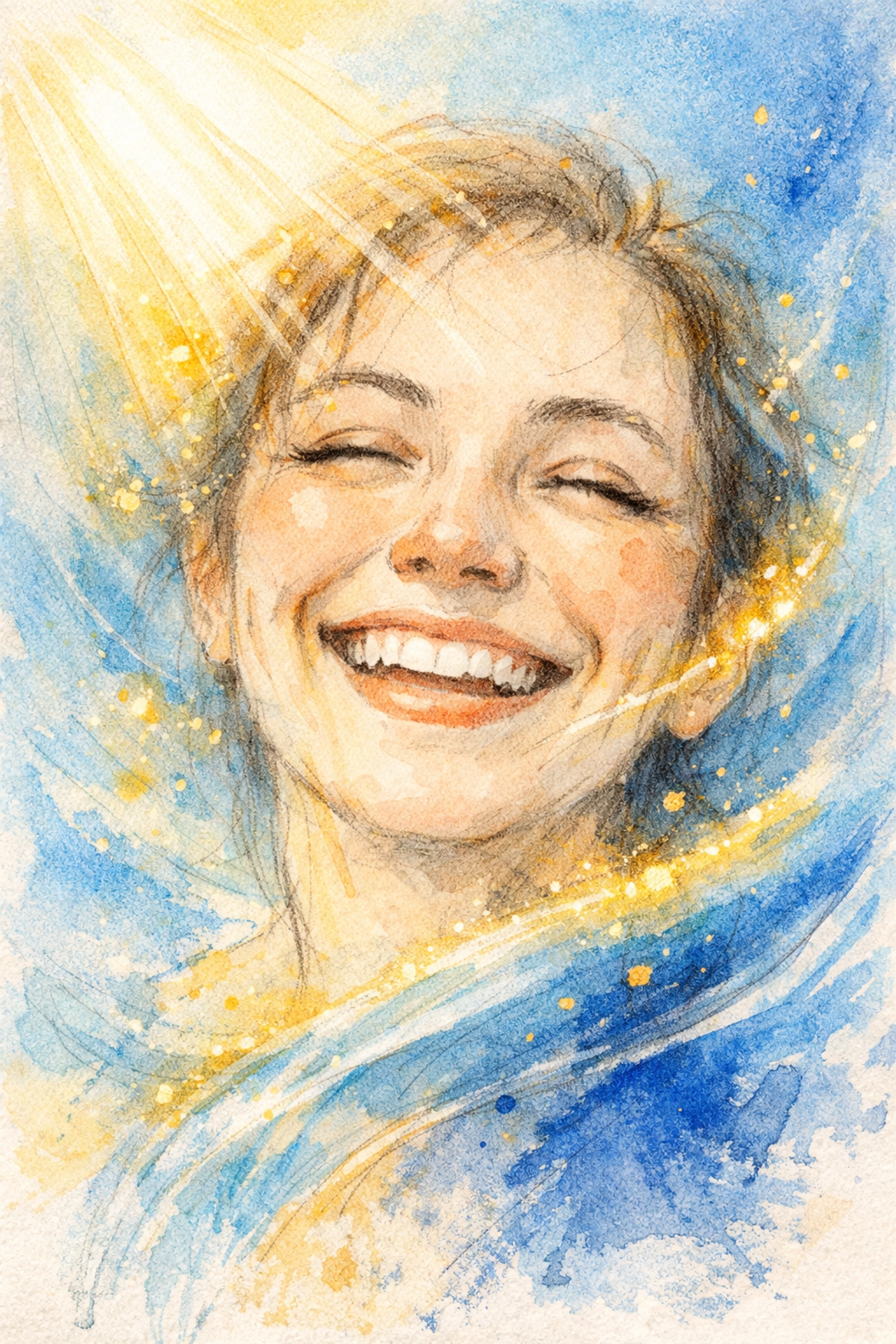 Close-up of a joyful face reflecting a radiant, spirit-led smile and Christian hospitality.