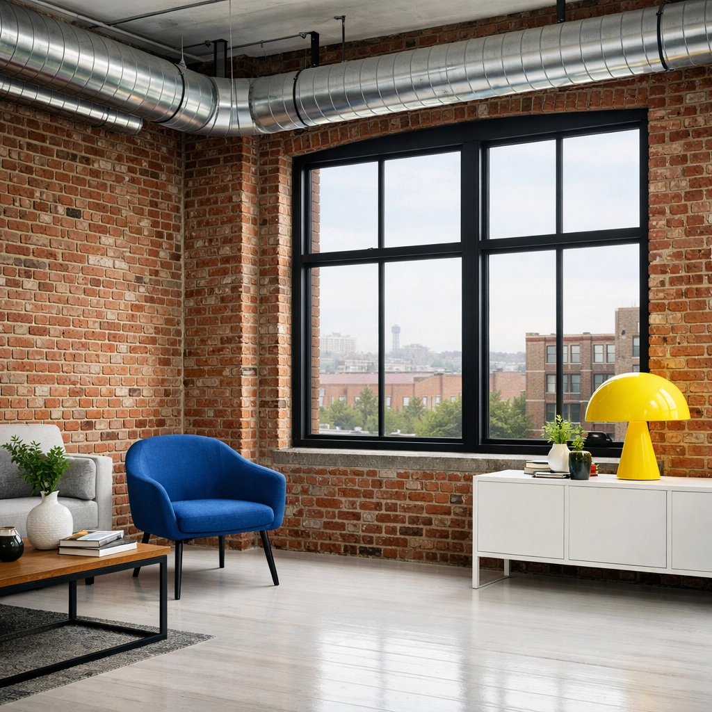 Deep-cleaned industrial loft in the Canal District highlighting expert Move-In Cleaning Worcester.