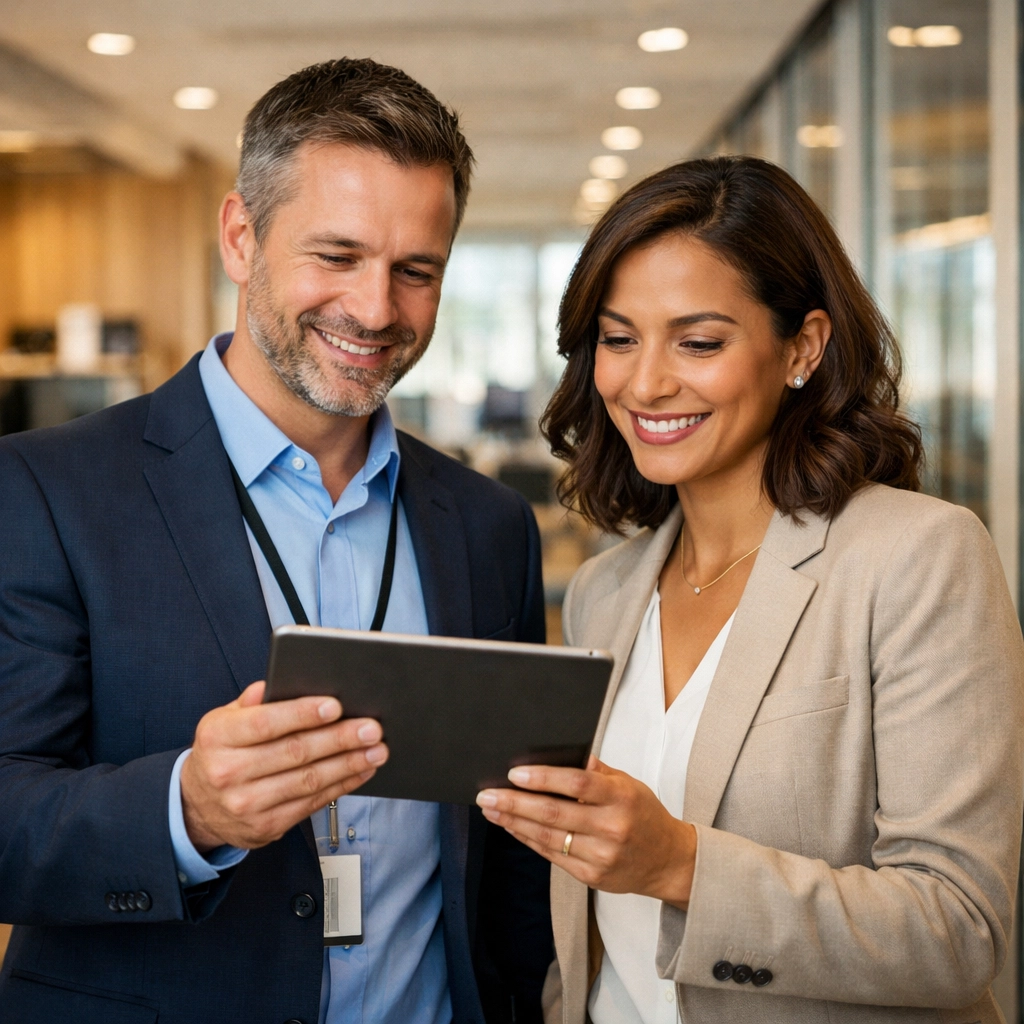 Professionals reviewing ServiceNow ITOM data and compliance readiness for Agentic AI implementation.