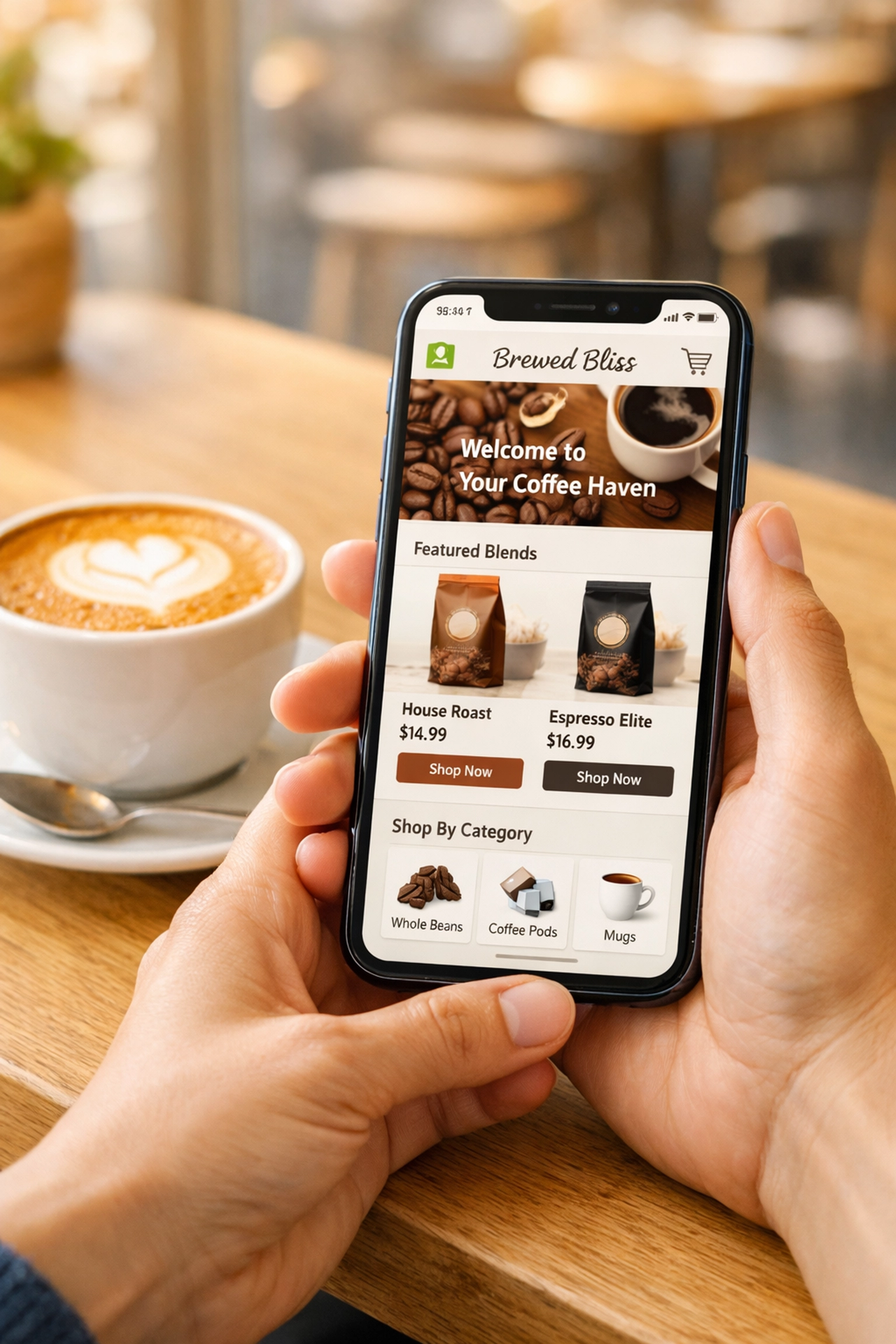 Managing an online coffee dropshipping store from a smartphone