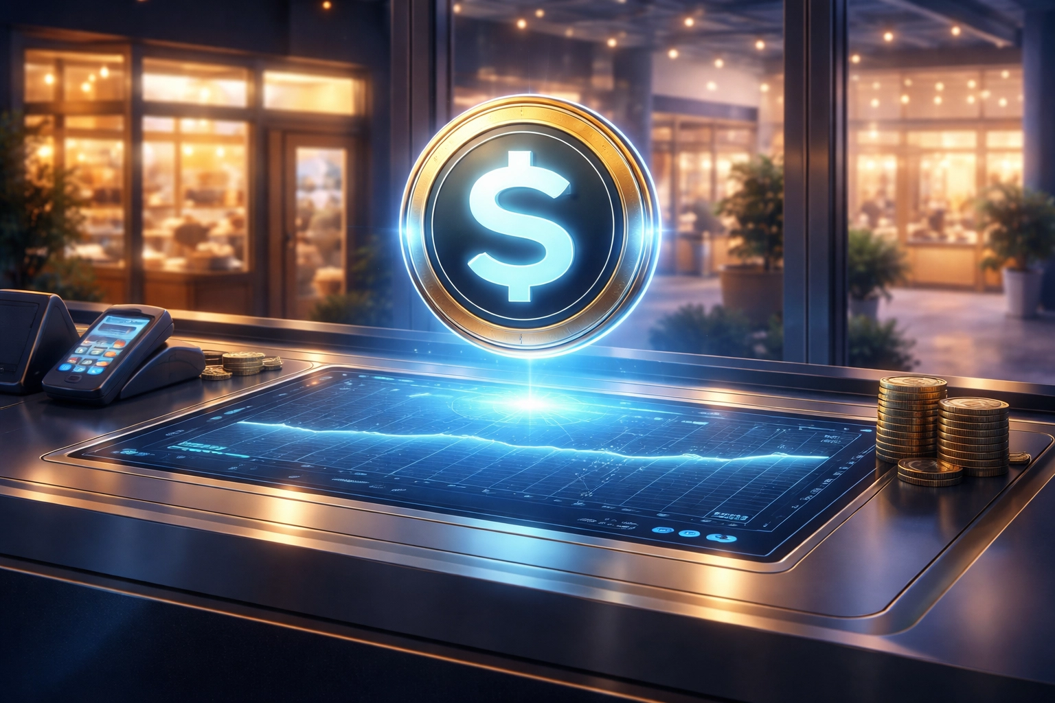 Stablecoin dashboard showing consistent LUSD payments for small business, ensuring predictable crypto POS accounting.