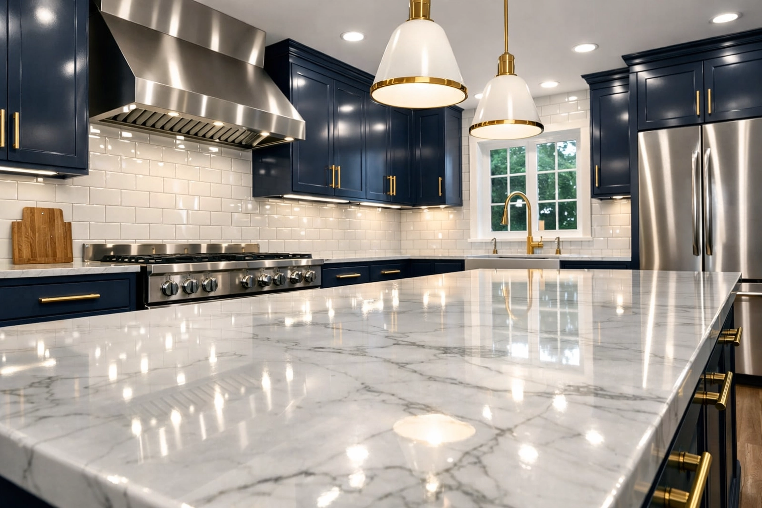 Sparkling Worcester kitchen with polished surfaces following a deep cleaning MA professional service.