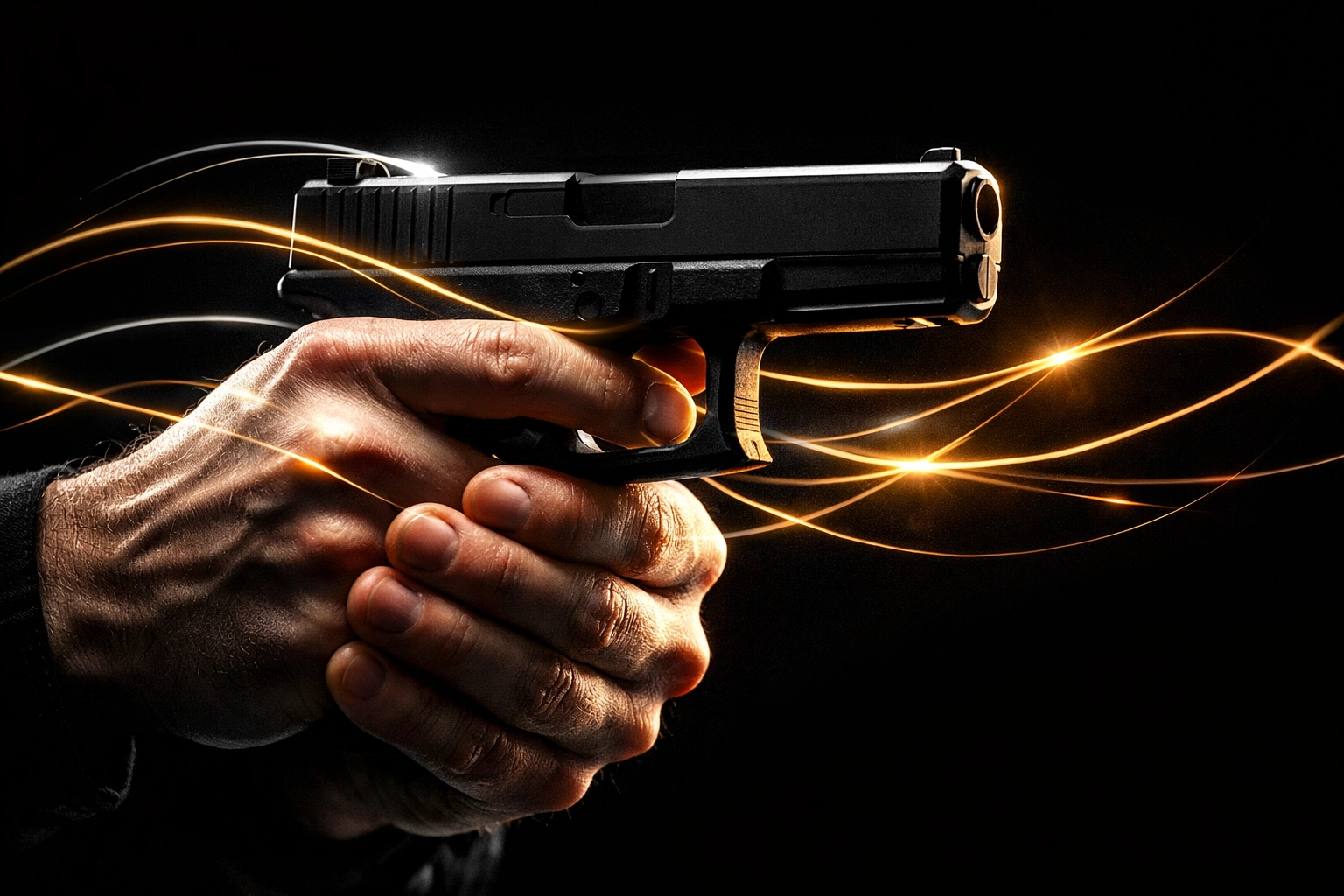 Civilian hands executing a deliberate trigger press at an NYS CCW course, illustrating neural pathway development.