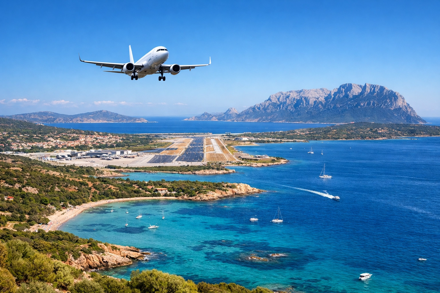 Sardinia airport with coastal views - choosing the right arrival point for your family holiday