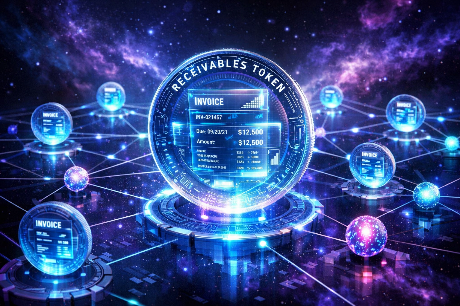 Decentralized marketplace connecting receivables tokens with investor nodes in Web3 ecosystem